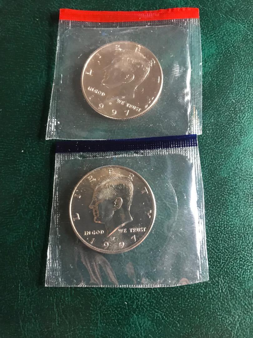 1997 P+D KENNEDY HALF UNCIRCULATED STILL IN MINT CELLO L@@K