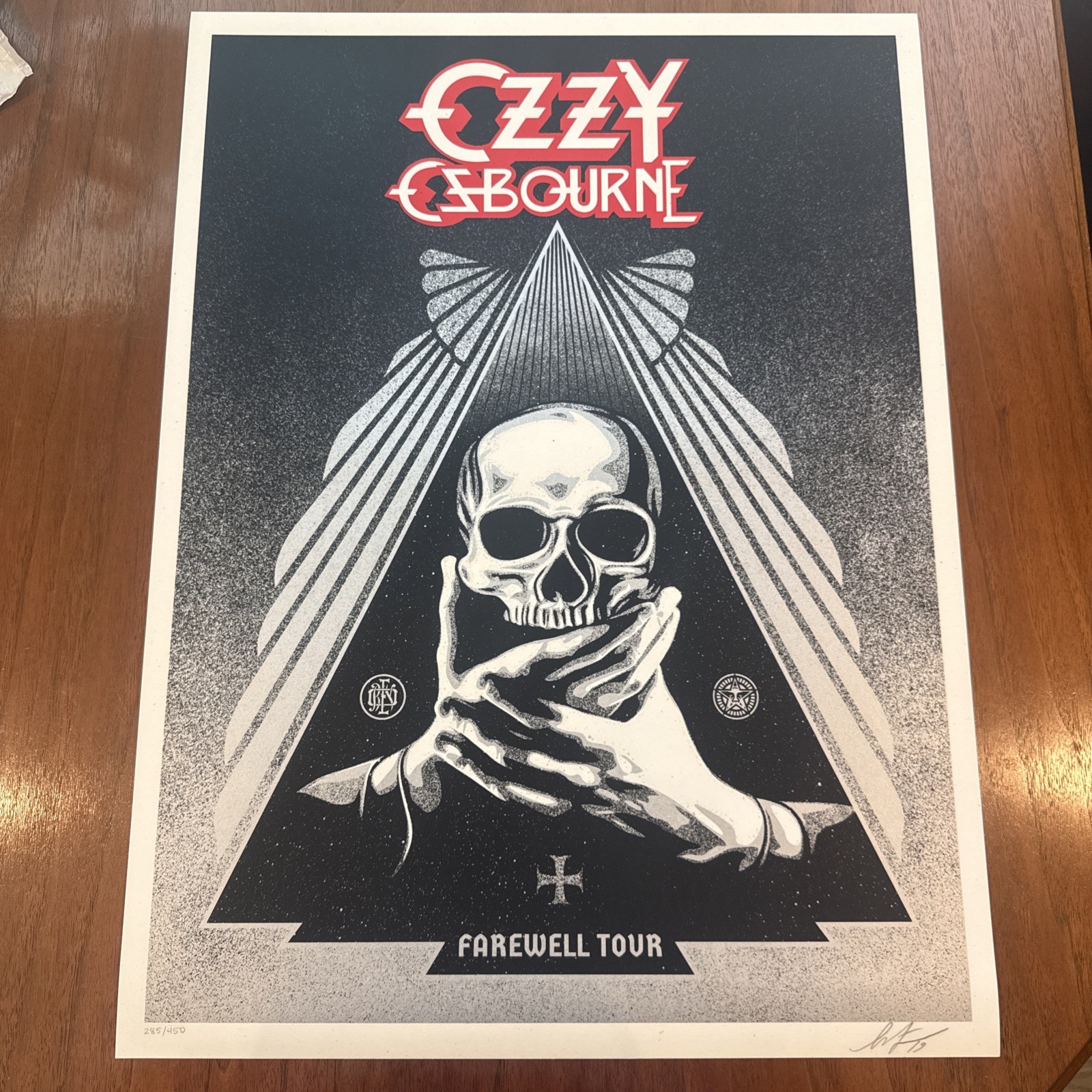 Ozzy Osbourne Farewell Tour Concert Poster Shepard Fairey Silver Obey Art Print