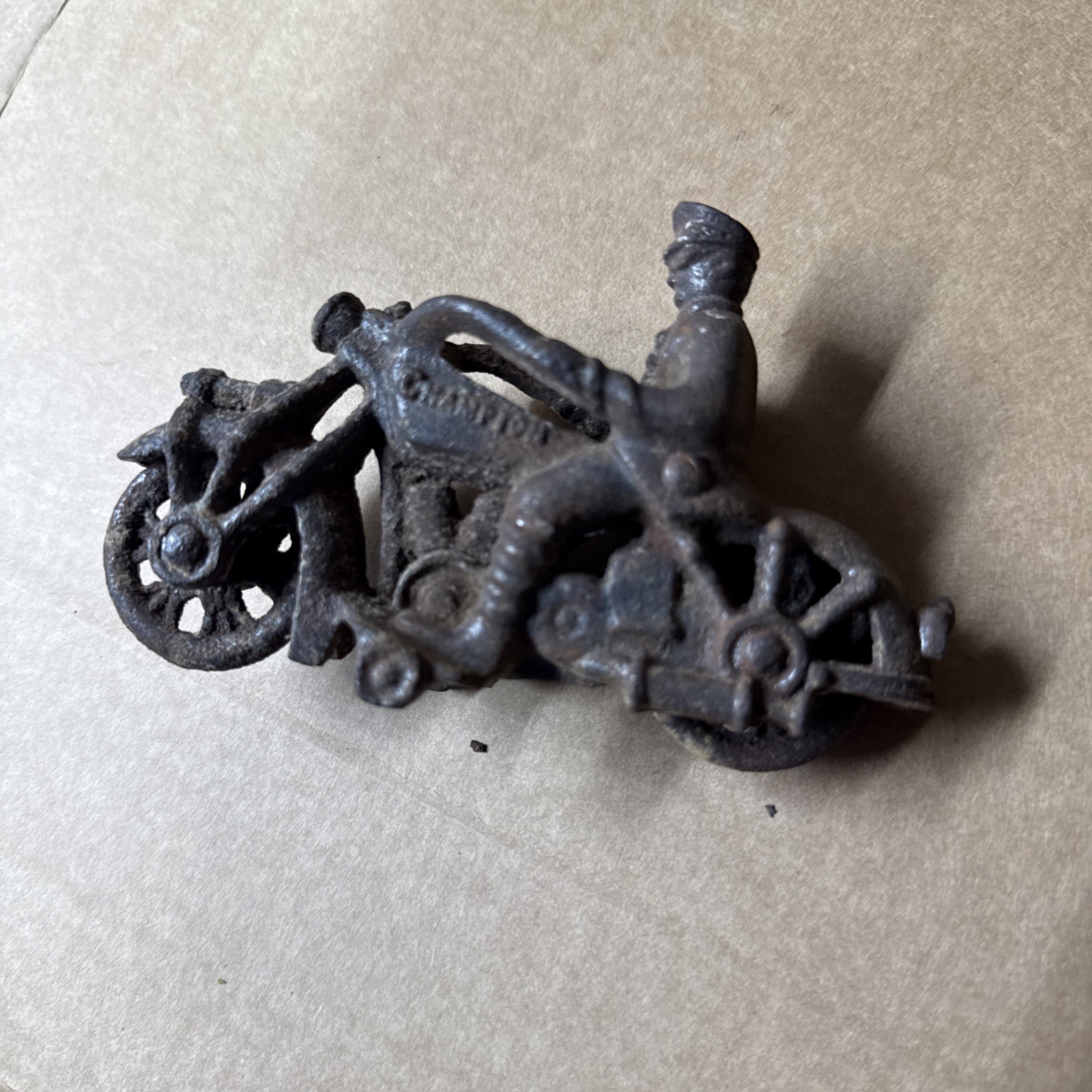 Antique 1930's Champion Cast Iron Police Motorcycle Toy w/Original Tires HUBLEY Antique 1930's Champion Cast Iron Police Motorcycle Toy w/Original Tires HUBLEY