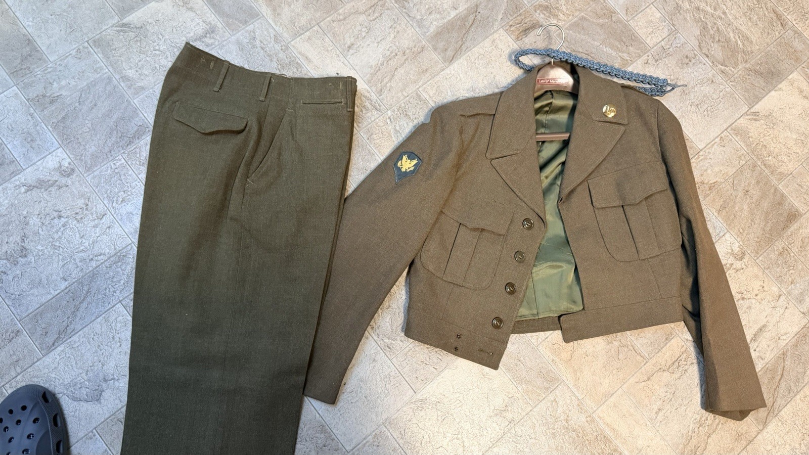 Men\'s Vintage 1950s US Army Eisenhower Jacket & Wool Trousers Uniform Se Men\'s Vintage 1950s US Army Eisenhower Jacket & Wool Trousers Uniform Se