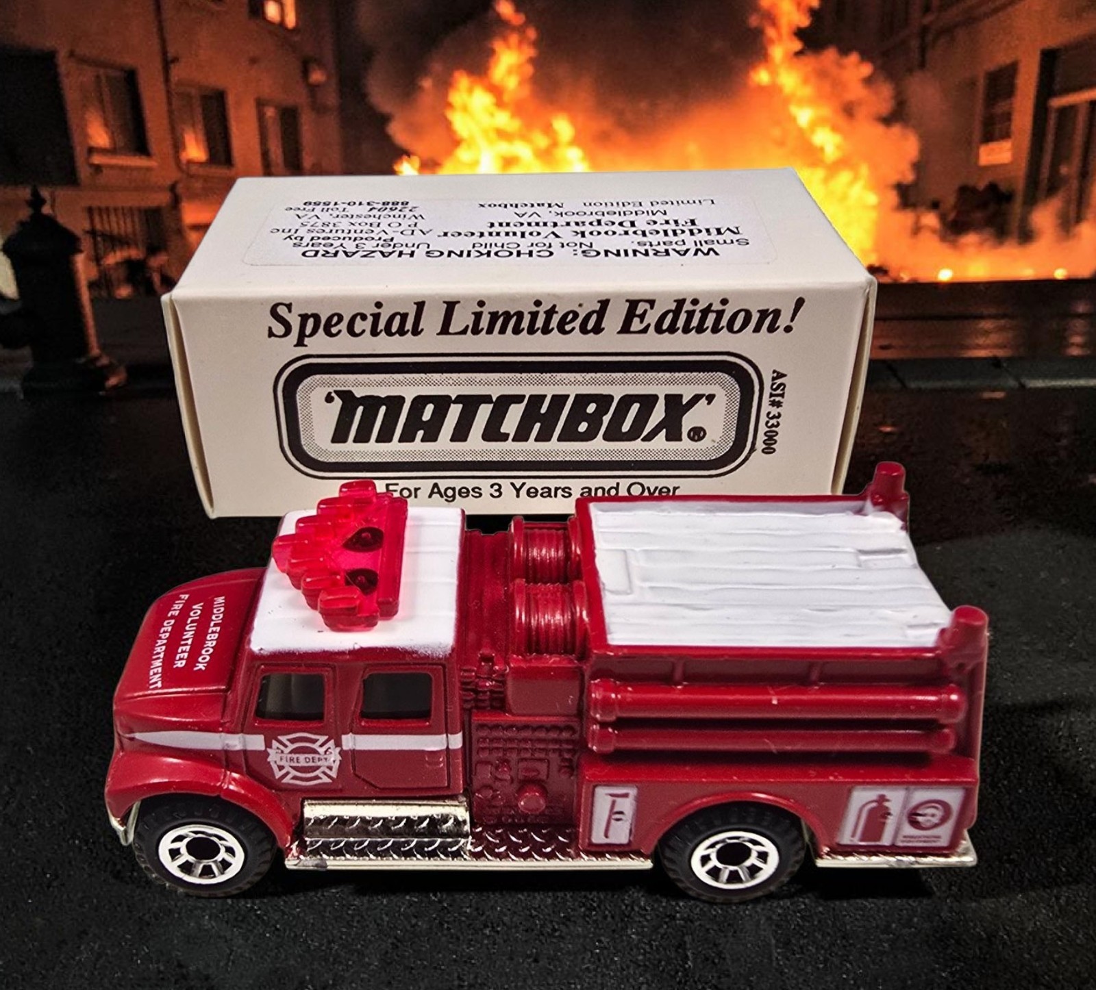 RARE Limited 1:100 Matchbox International Pumper Fire Truck Middlebrook VA VFD