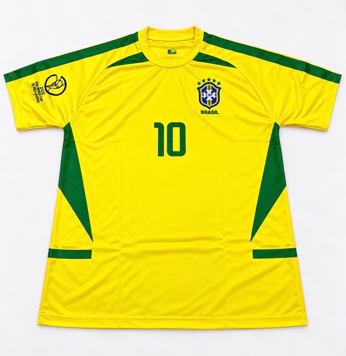 Brazil 2002 Style #10 Soccer Jersey –Retro Football Fan Shirt Yellow Size XL-NEW