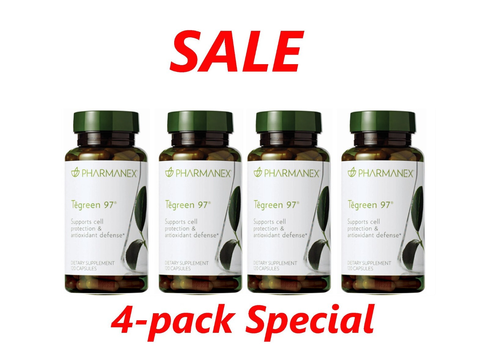 4-PACK Nu Skin NuSkin Pharmanex Tegreen 97 - 120 Capsules - AUTHENTIC -  08/2027