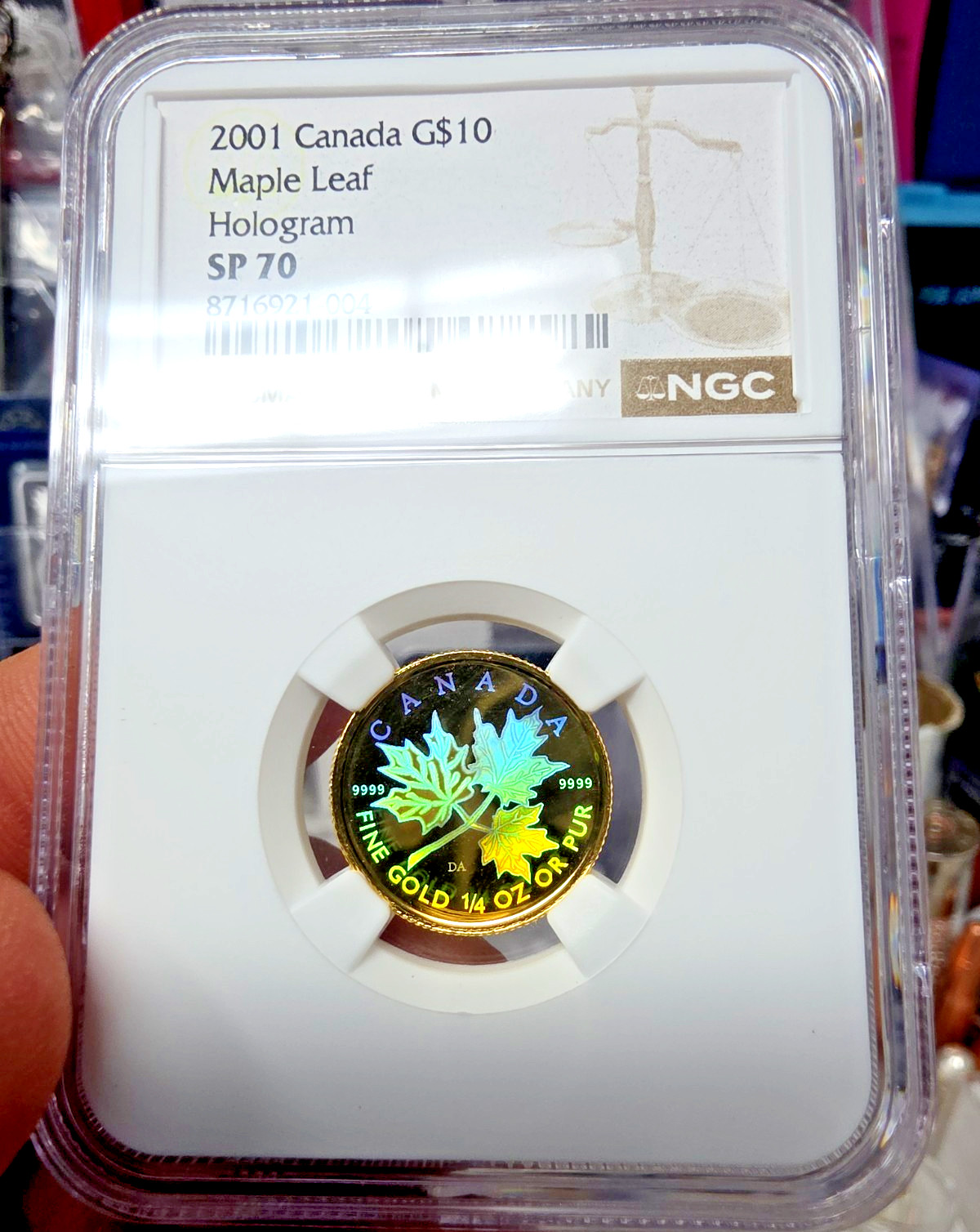 2001 Canada G$10 Maple Leaf Gold SP70 Hologram 1/4oz 9999 Gold RARE TOP POP NGC 2001 Canada G$10 Maple Leaf Gold SP70 Hologram 1/4oz 9999 Gold RARE TOP POP NGC