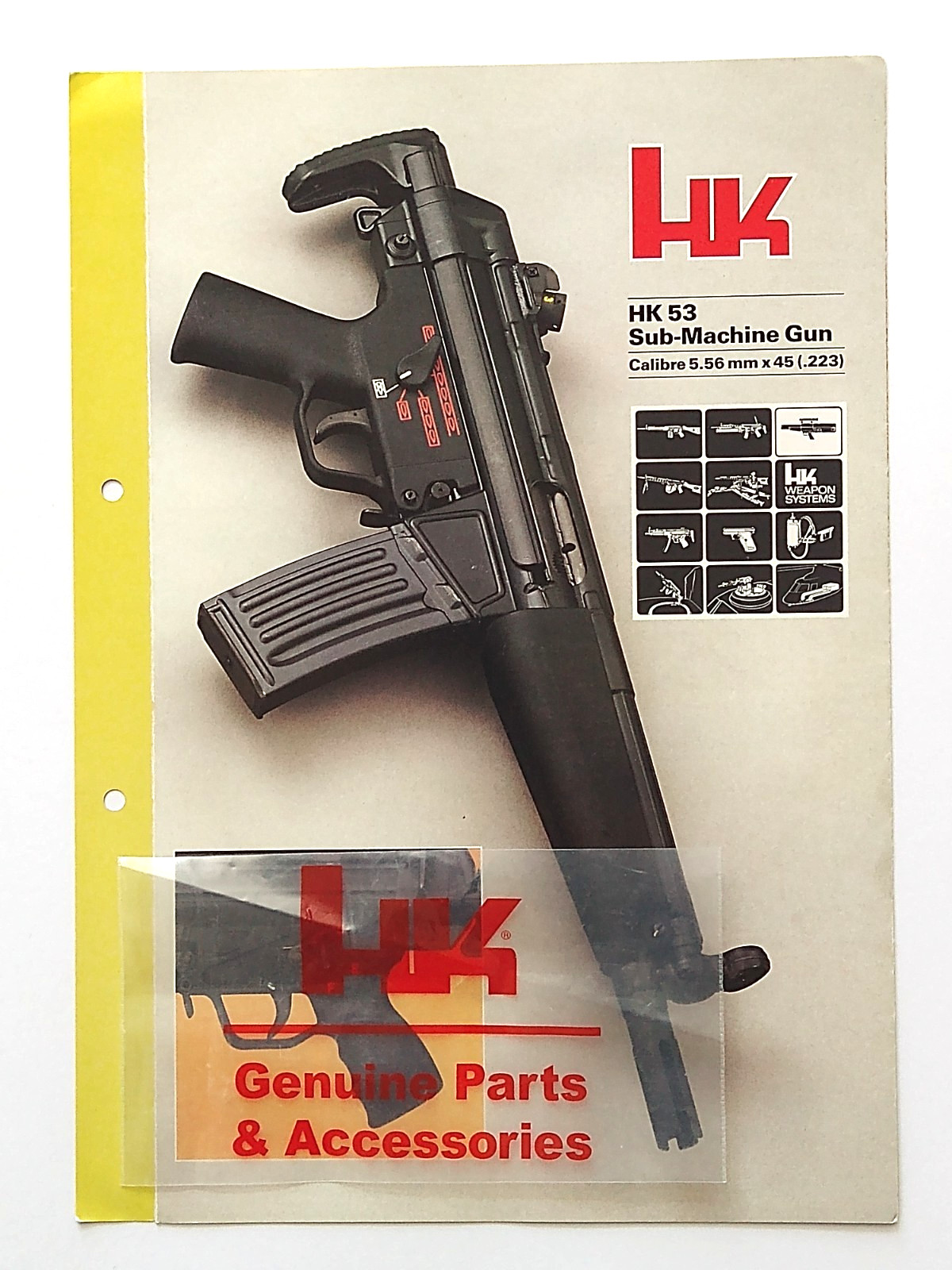 HK 53 SUBMACHINE GUN VINTAGE/ ORIGINAL MILITARY/LE BROCHURE/UBER RARE