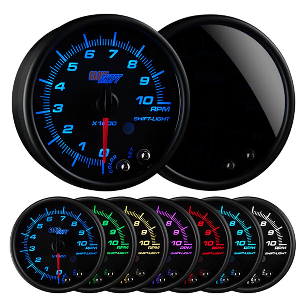 GlowShift In-Dash 10,000 RPM Tachometer Gauge Kit 3-3/4