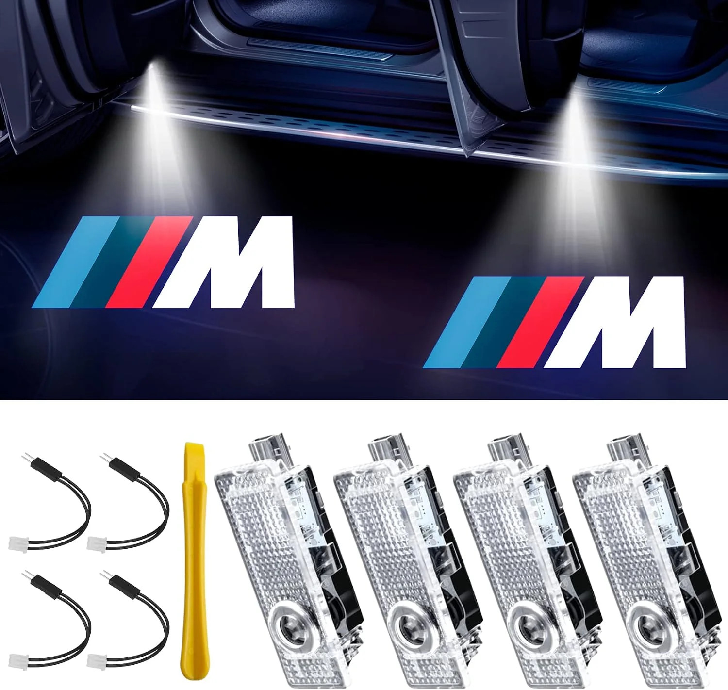 Car Welcome Lights, 4-Pack High-Definition LED Door Lights, Compatible with BMW Car Welcome Lights, 4-Pack High-Definition LED Door Lights, Compatible with BMW
