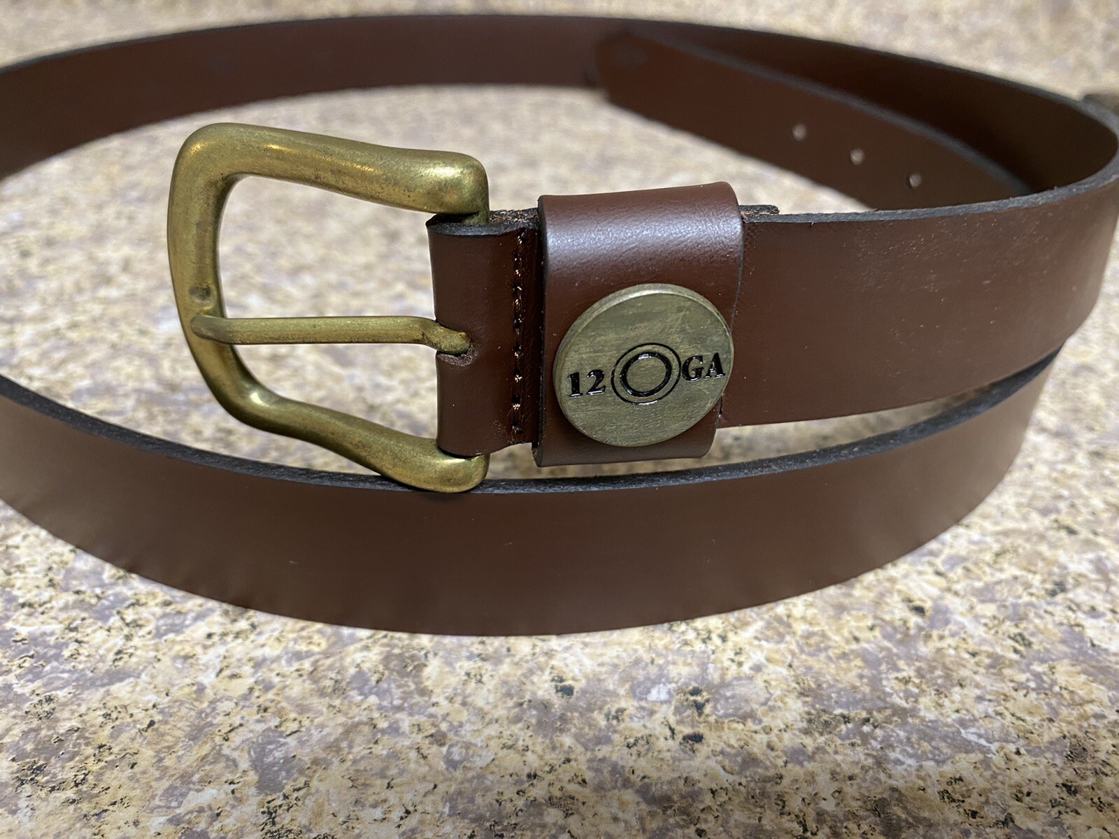 Men’s Brown Geniune Leather Belt 12 Gauge Shotgun Shell Size 46 Men’s Brown Geniune Leather Belt 12 Gauge Shotgun Shell Size 46
