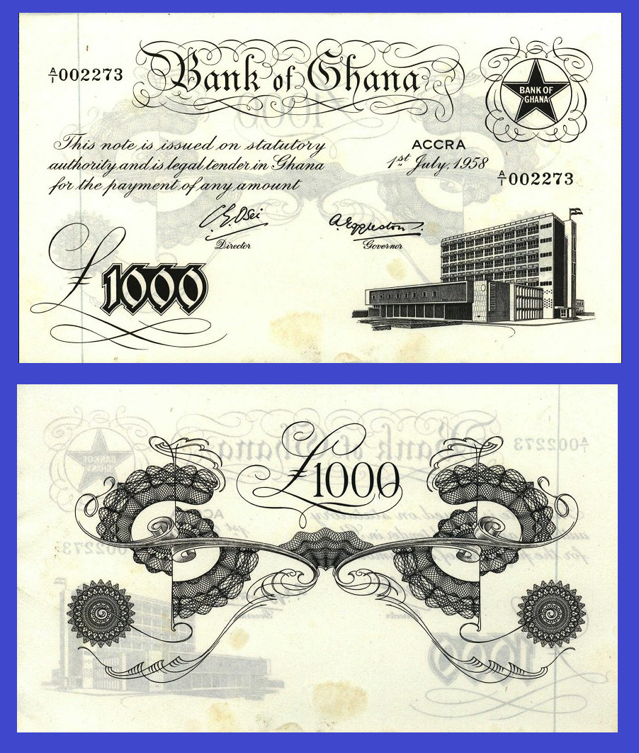 Ghana 1000 pounds 1958 - COPY Ghana 1000 pounds 1958 - COPY