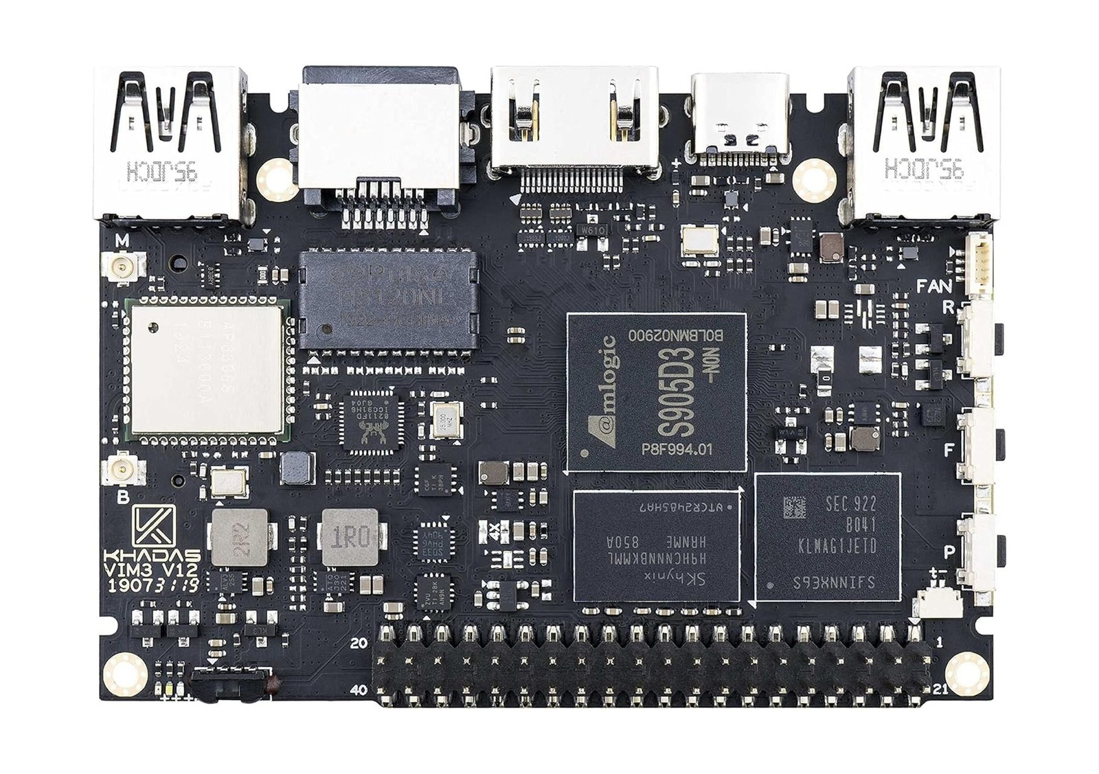 khadas VIM3L Amlogic S905D3 Single Board Computer with 1.2 Tops,16MB SPI Flas...