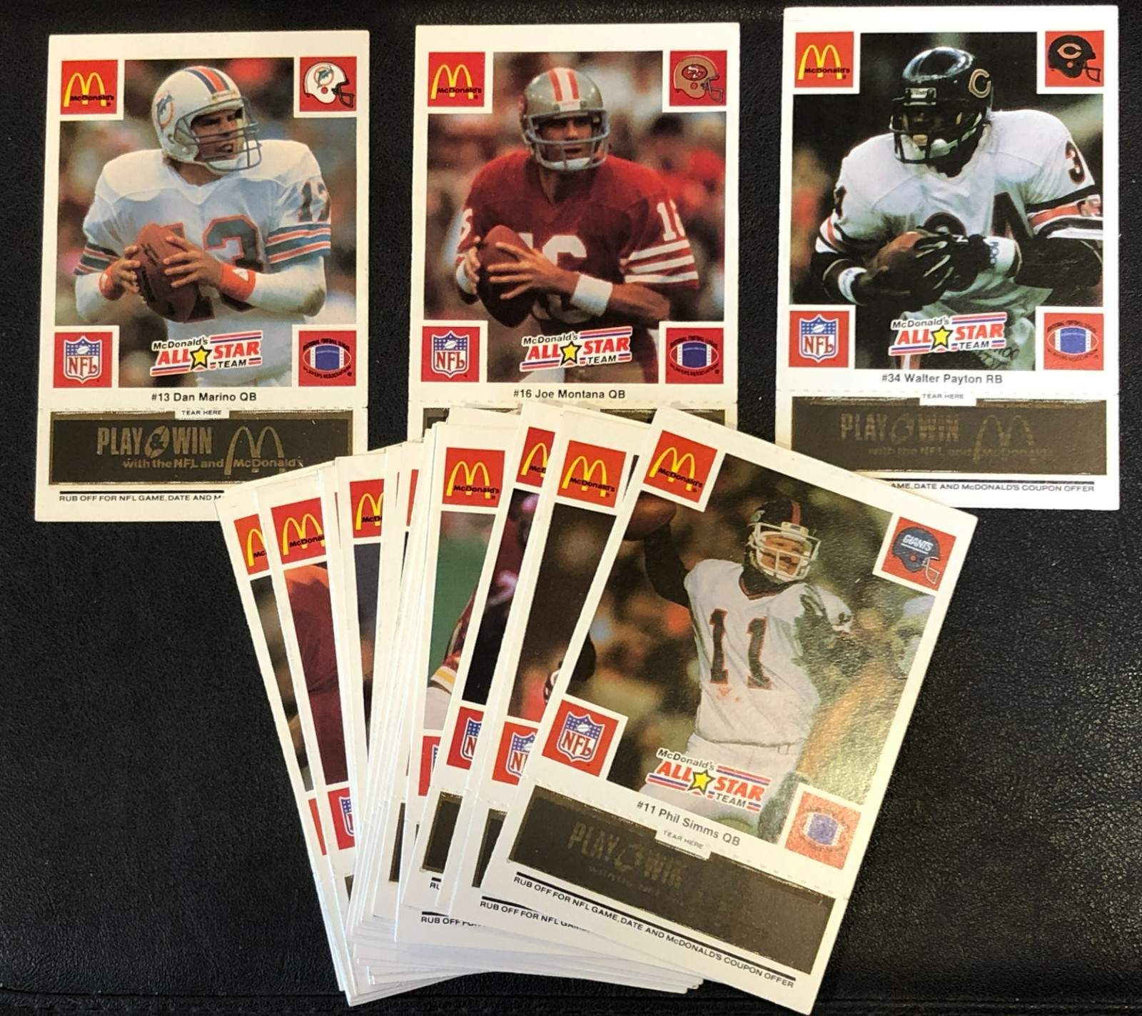 1986 McDonalds All-Star Team Football RARE BLACK TAB Complete 30ct Card Set