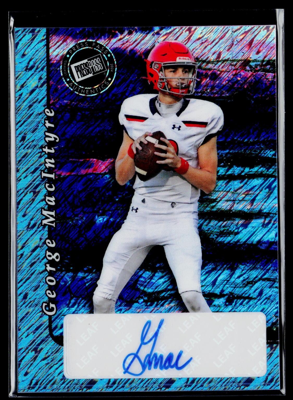 2024 Leaf George MacIntyre 2000 Press Pass Auto Shimmer Light Blue #/20