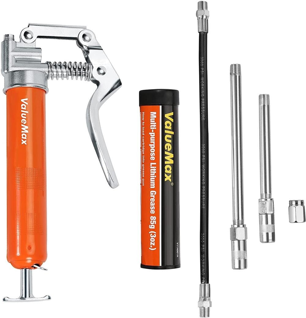 ValueMax Mini Grease Gun Kit 3500PSI 3 OZ/14oz Heavy Duty Grease Gun Set 6000PSI