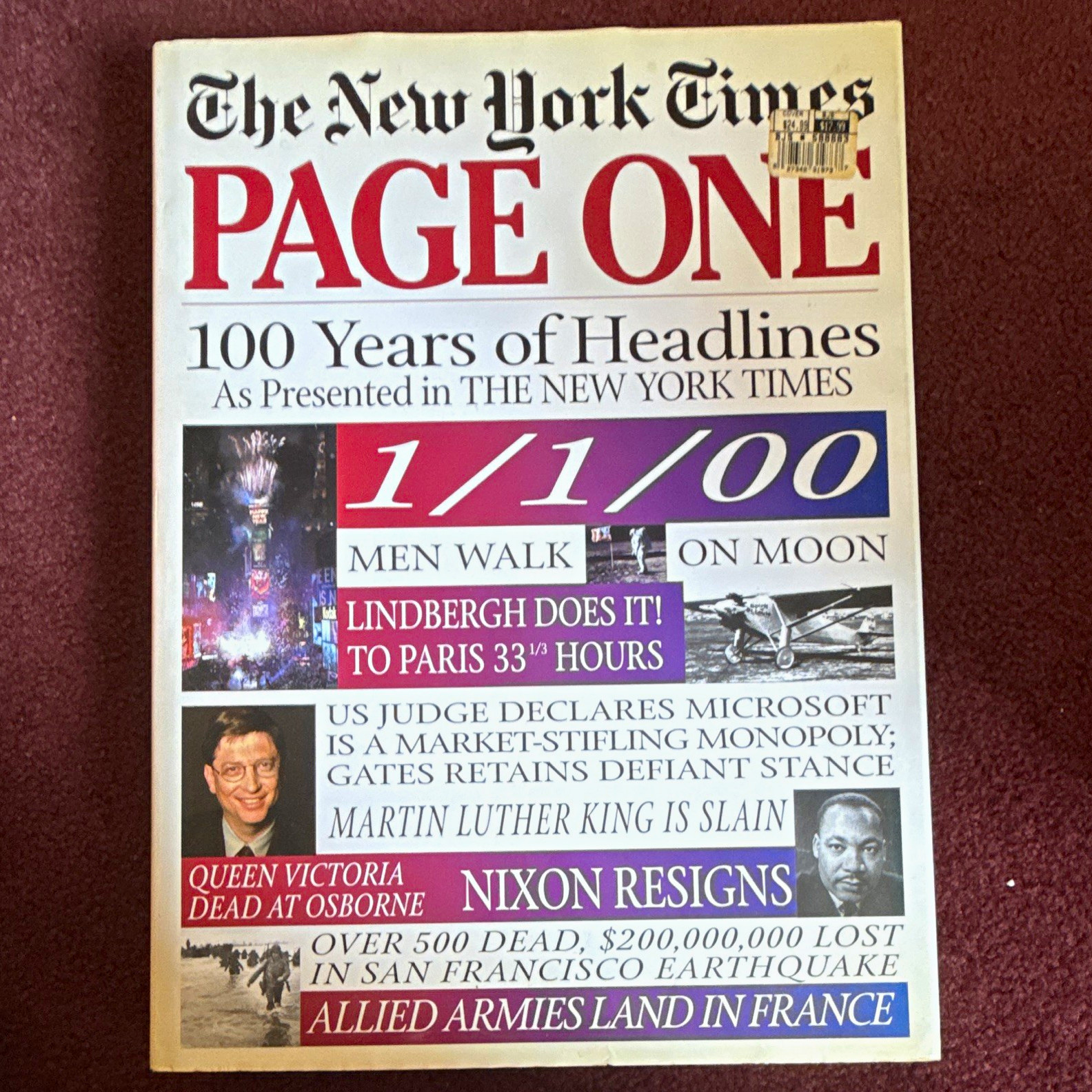The New York Times Page One: 100 Years of Headlines HC Illus Rev Upd 2000 The New York Times Page One: 100 Years of Headlines HC Illus Rev Upd 2000