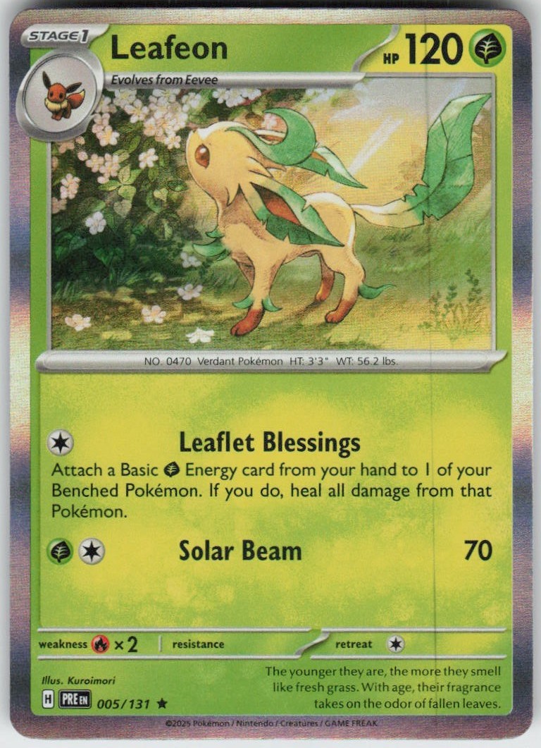 Holo Leafeon 005/131 Rare Prismatic Evolutions Near Mint