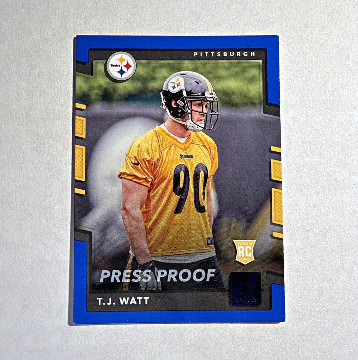 2017 Panini Donruss T.J. Watt RC Blue Press Proof #372 Steelers Rookie Card NFL 2017 Panini Donruss T.J. Watt RC Blue Press Proof #372 Steelers Rookie Card NFL
