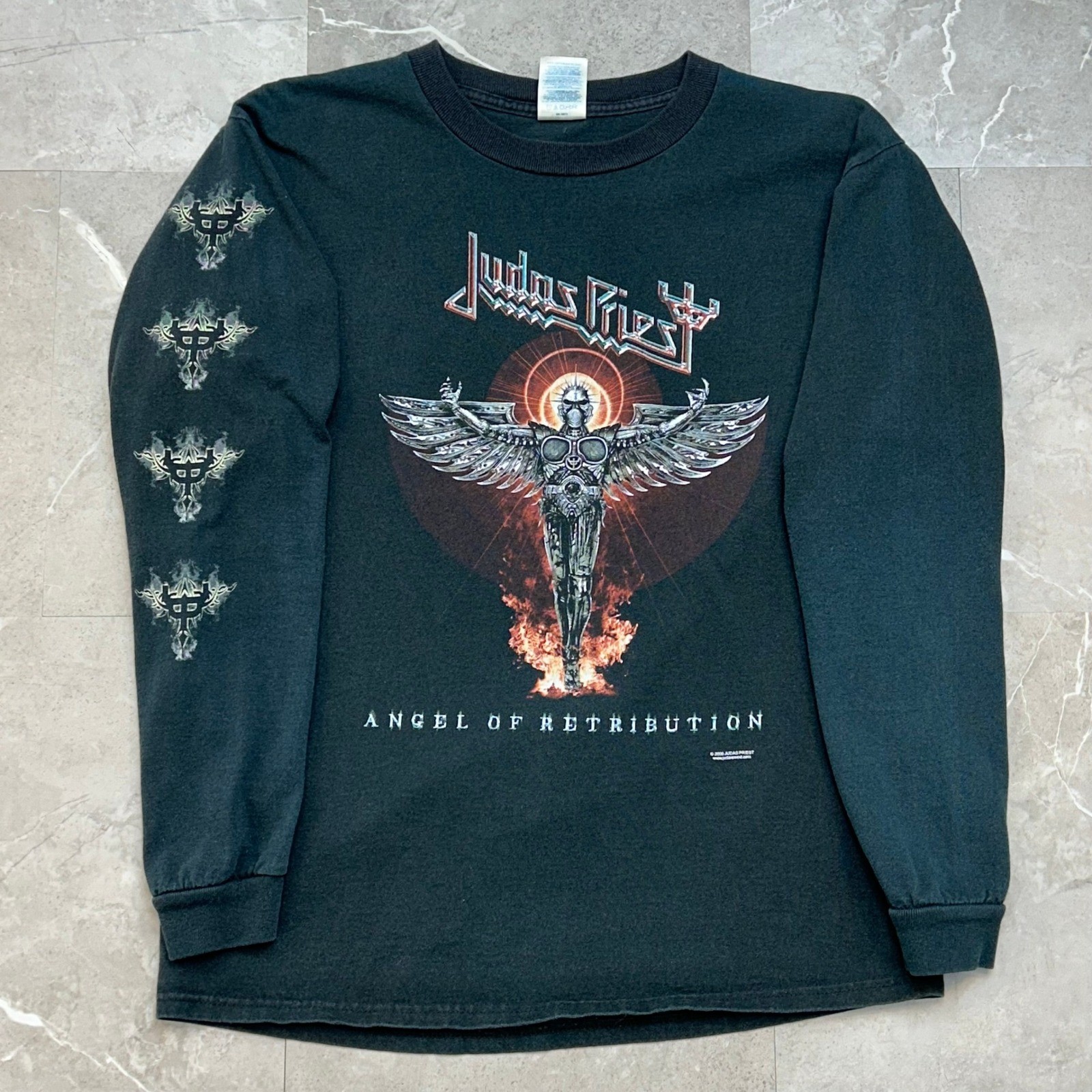 Vintage Judas Priest Graphic Tour Tee Mens Large Long Sleeve Hit Retribution Vintage Judas Priest Graphic Tour Tee Mens Large Long Sleeve Hit Retribution