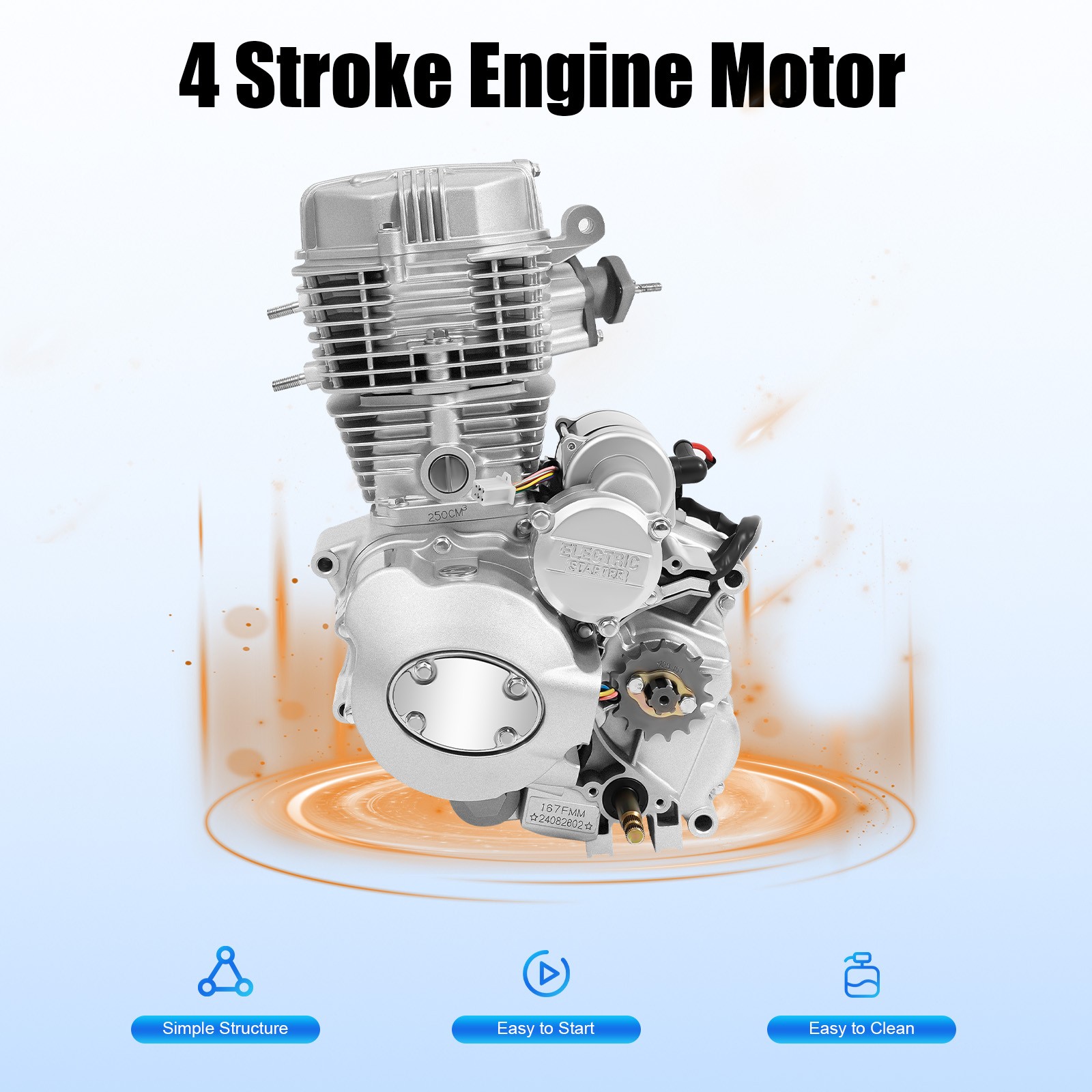 250CC 4 Stroke ATV Engine Motor Single Cylinder Engine CDI For ATV Quad Go Kart