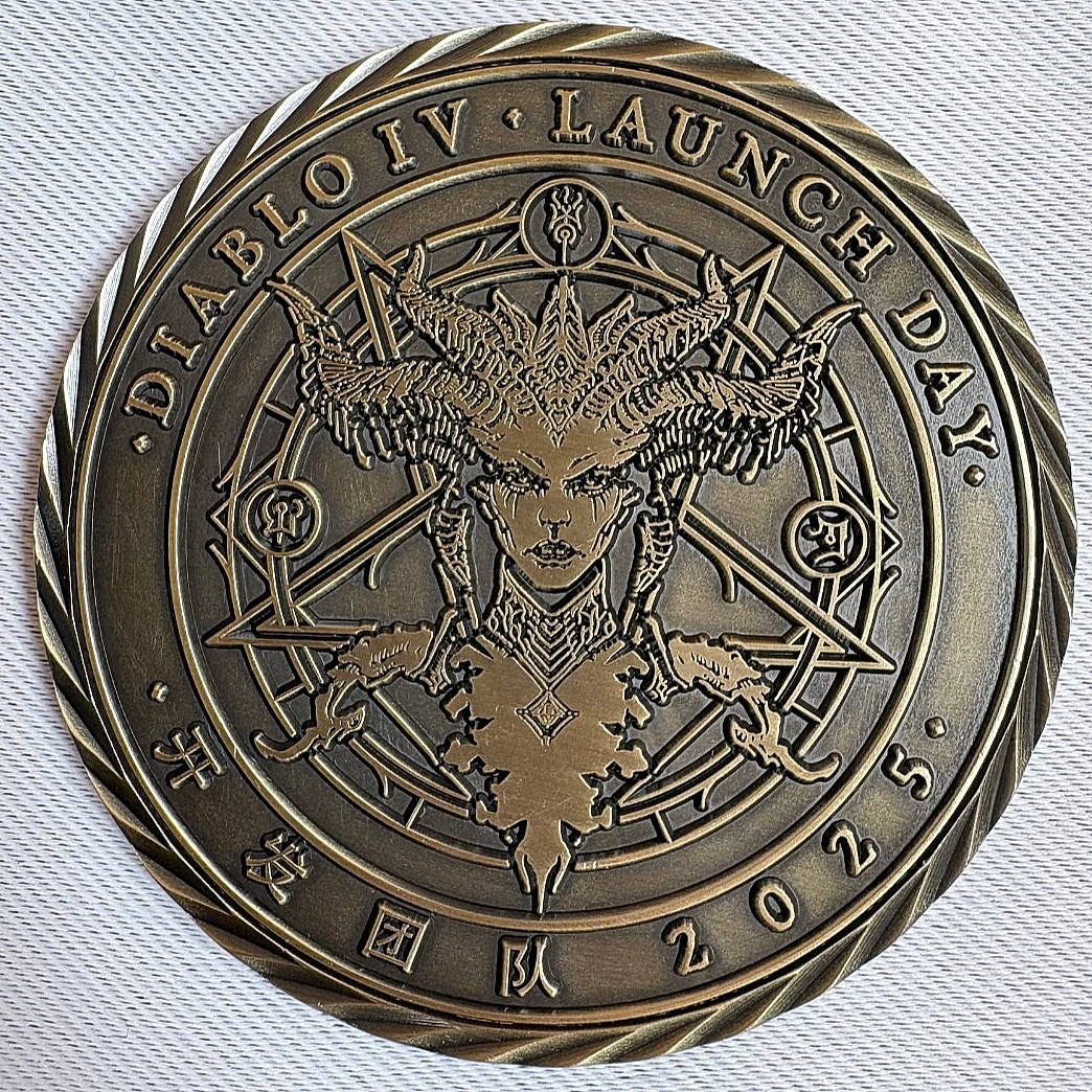Diablo 4 IV Developer Coin Medal China Launch Day 2025 Rare Blizzard Employee