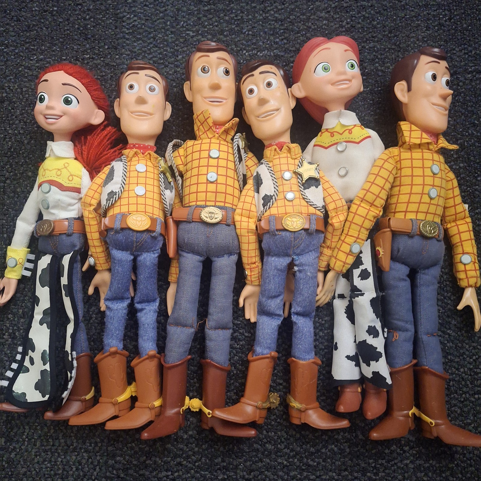 Lot Of 6 Toy Story Woody & Jessie Pull String Dolls For Parts Or Repair Thinkway