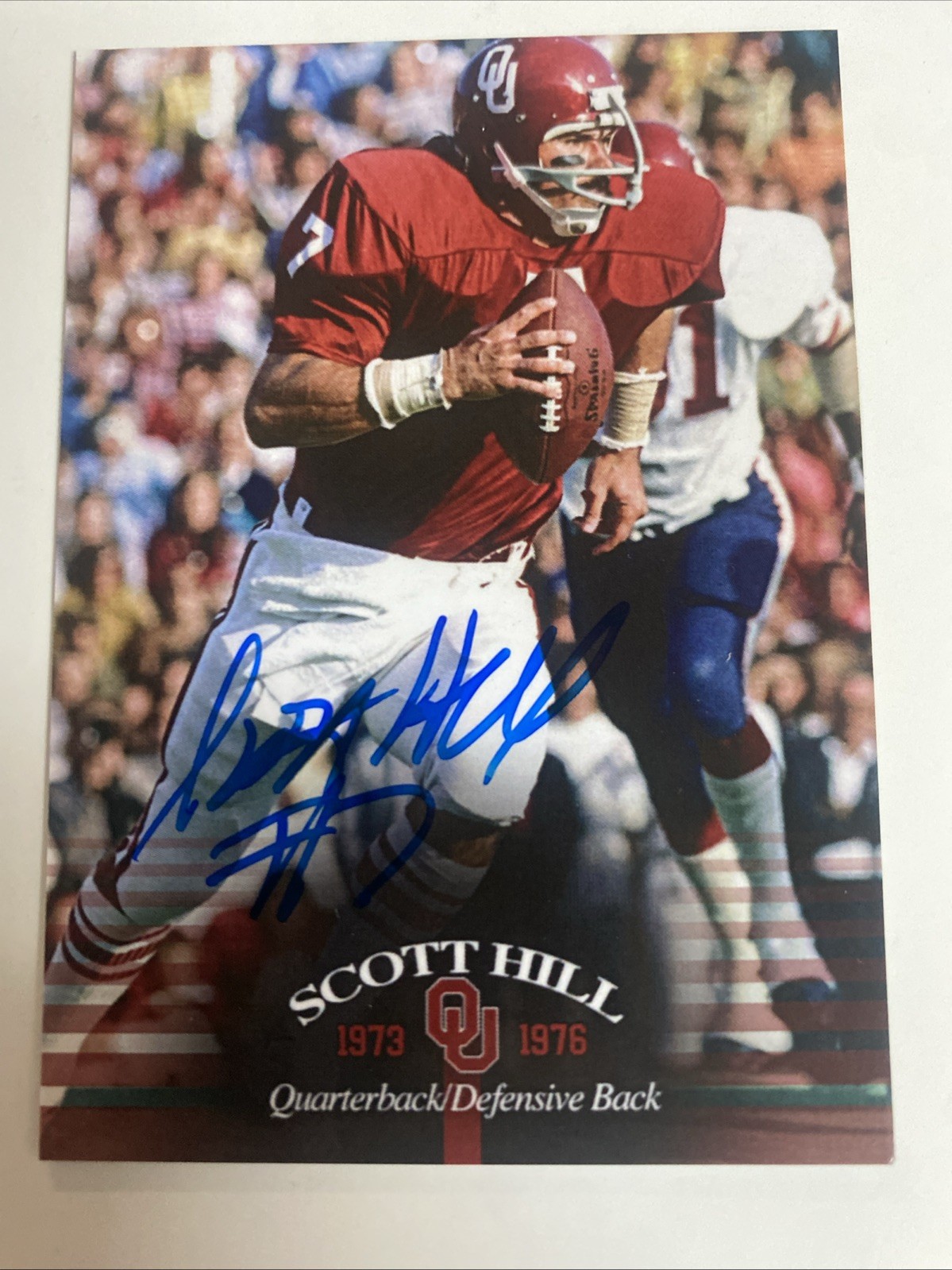 Scott Hill Autographed 2011 Custom Football Card Oklahoma Sooners B-129