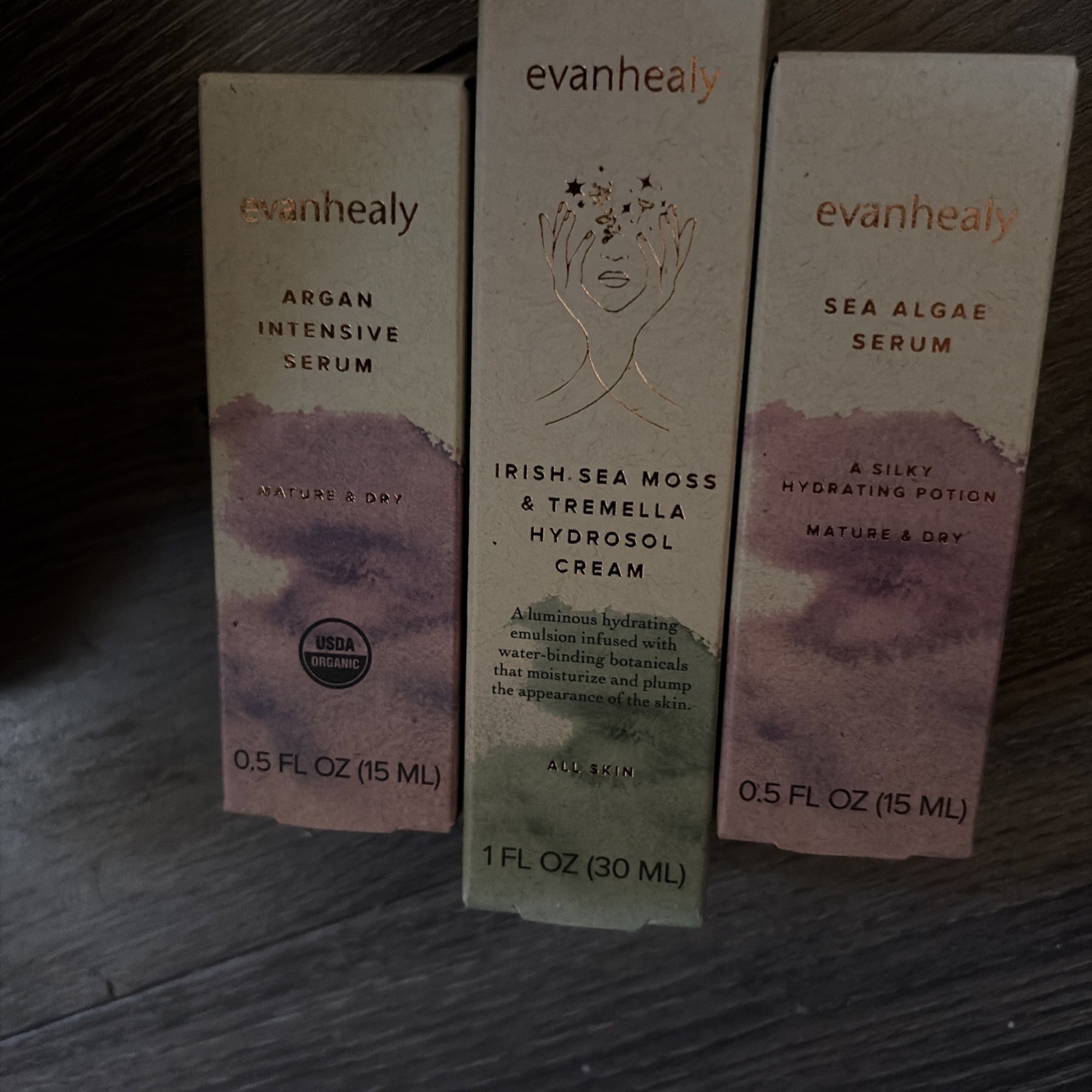 evanhealy Lot Of 3 Argan Intensive Serum,sea Algae,Irish Sea Moss.ex27