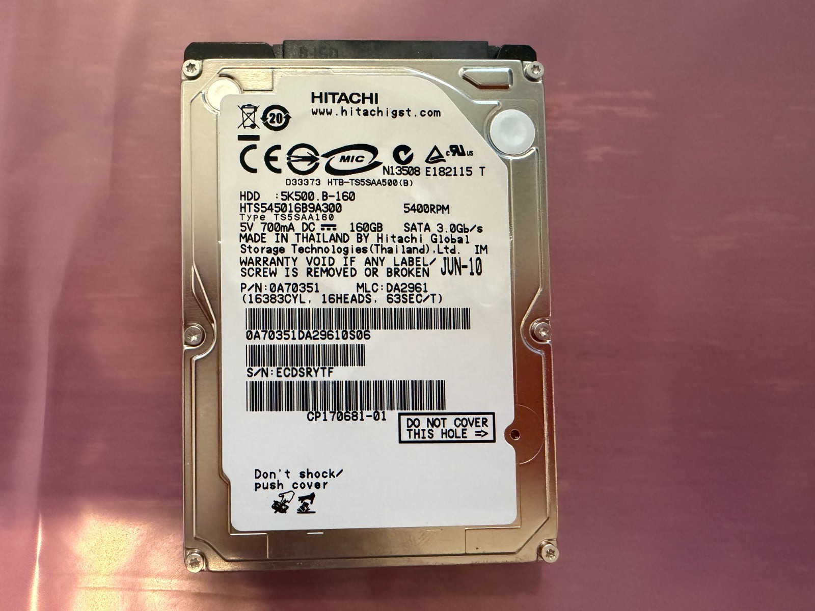 Hitachi Travelstar 5K500.B 160GB 2.5\