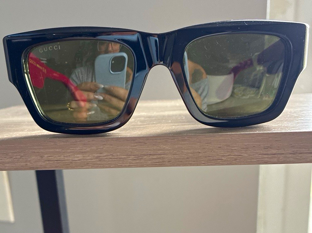 Gucci GG1668S 003 Women’s Square Sunglasses Black Frame Gray Tinted UV400