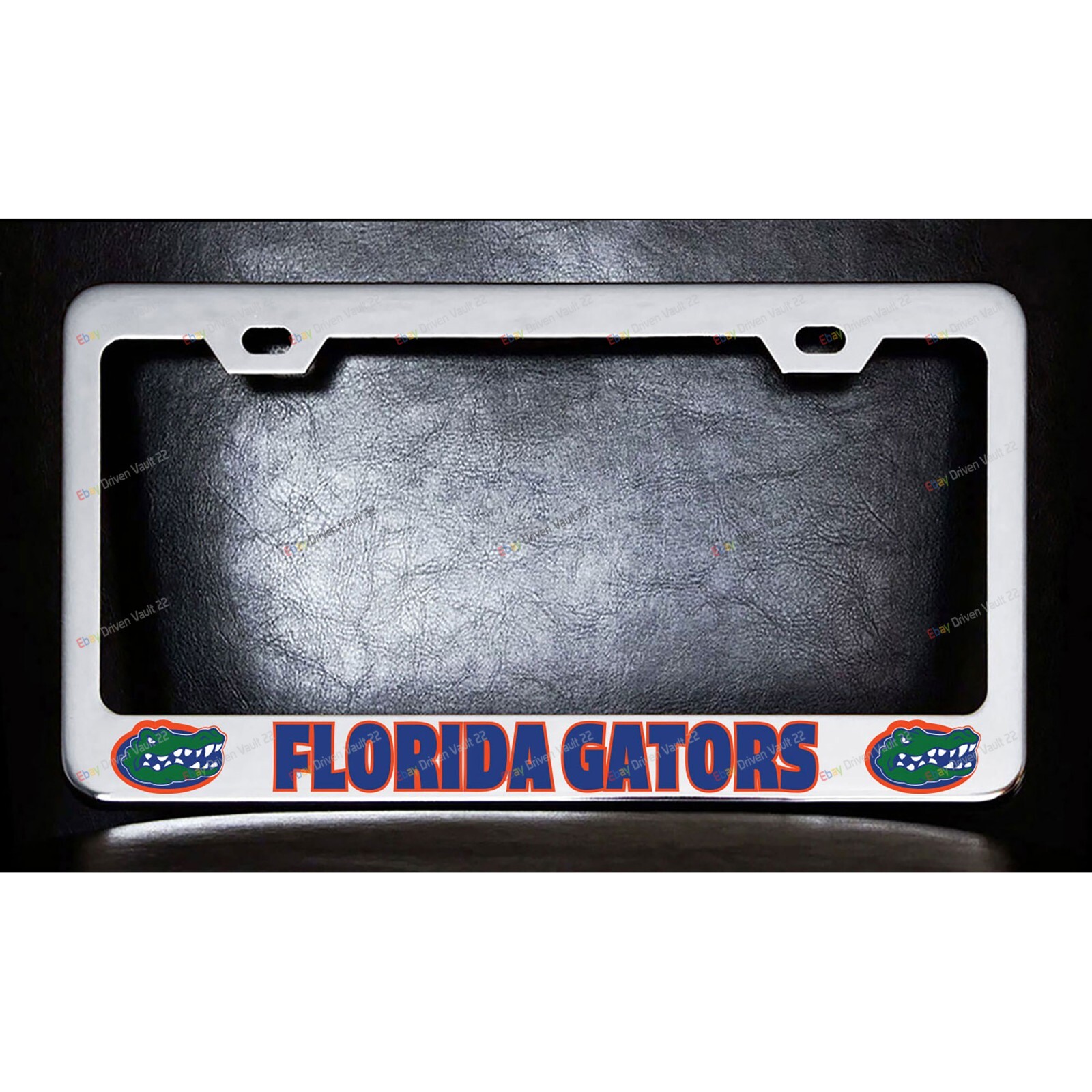 Florida Gators Custom Made Chrome Metal License Plate Frame +Screw Caps