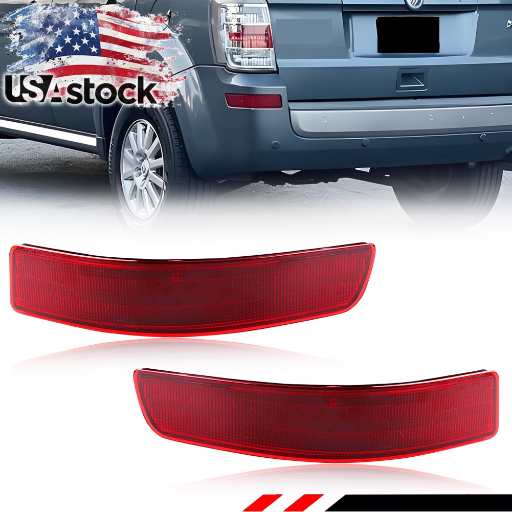 OE-Style Red Lens Rear Bumper Reflectors Assembly For 2008-2011 Mercury Mariner