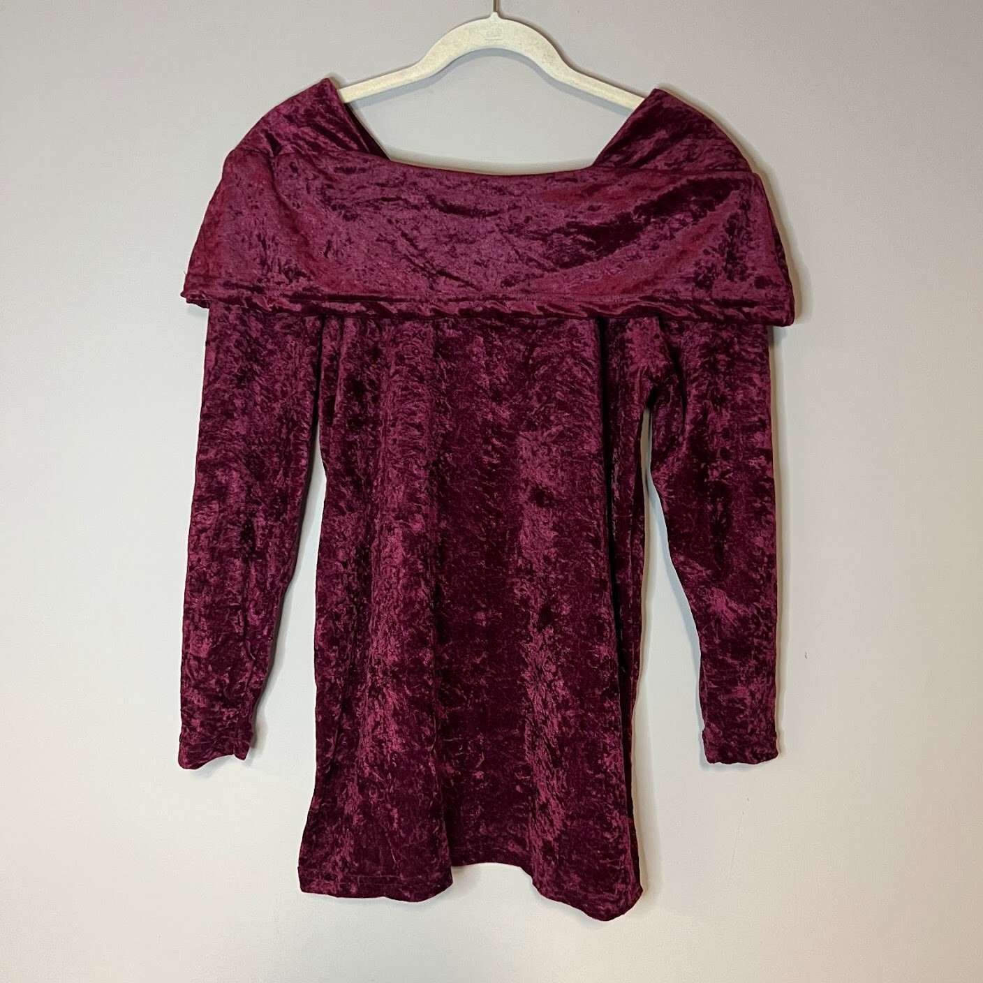 VTG 90s Red Velvet Off The Shoulder Top Medium 1990s Goth Grunge VTG 90s Red Velvet Off The Shoulder Top Medium 1990s Goth Grunge
