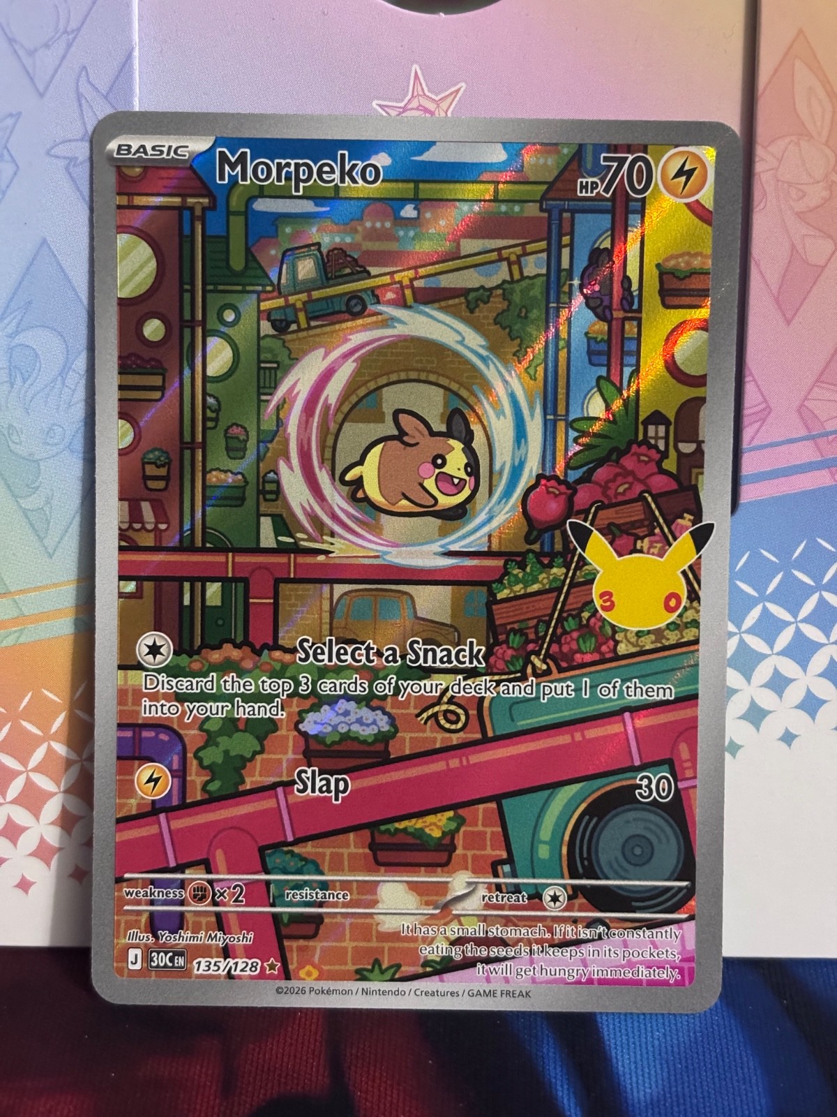 2026 Pokemon 30th Celebration Card 135/128 Morpeko IR Illustration Rare Holo