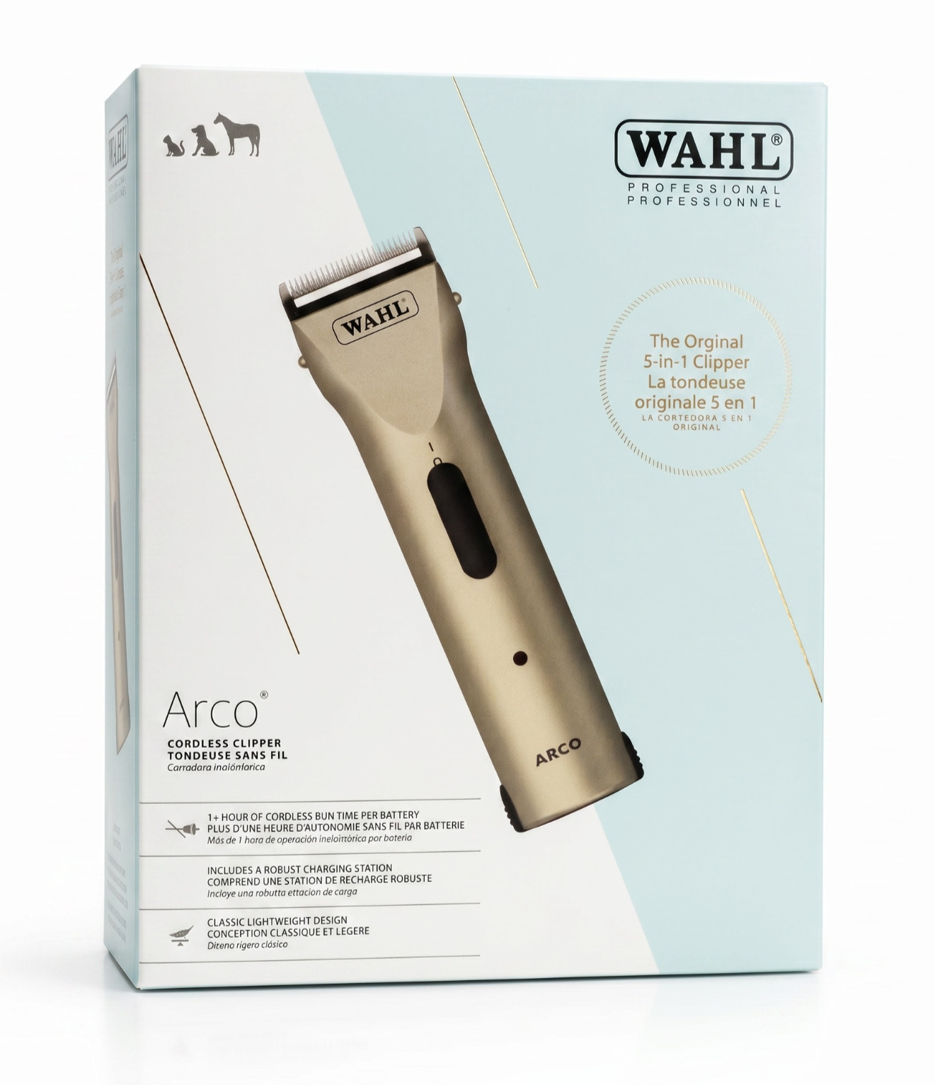 Wahl Professional Arco 5-in-1 Cordless Animal Grooming Clipper Kit Champagne NEW