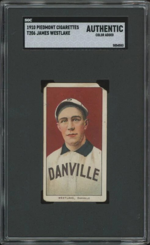 1909 T206 JAMES WESTLAKE POOR SL PIEDMONT 350 SGC A BASEBALL DANVILLE RED SOX