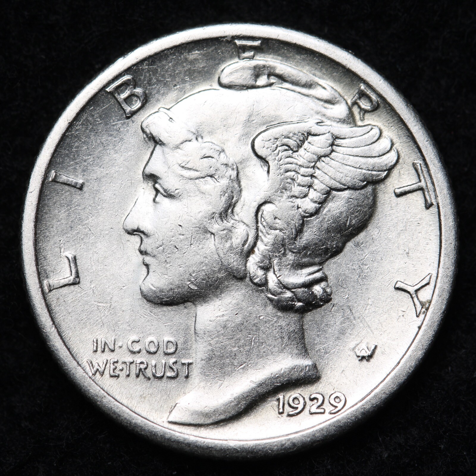 1929-S Mercury Silver Dime Nice AU 