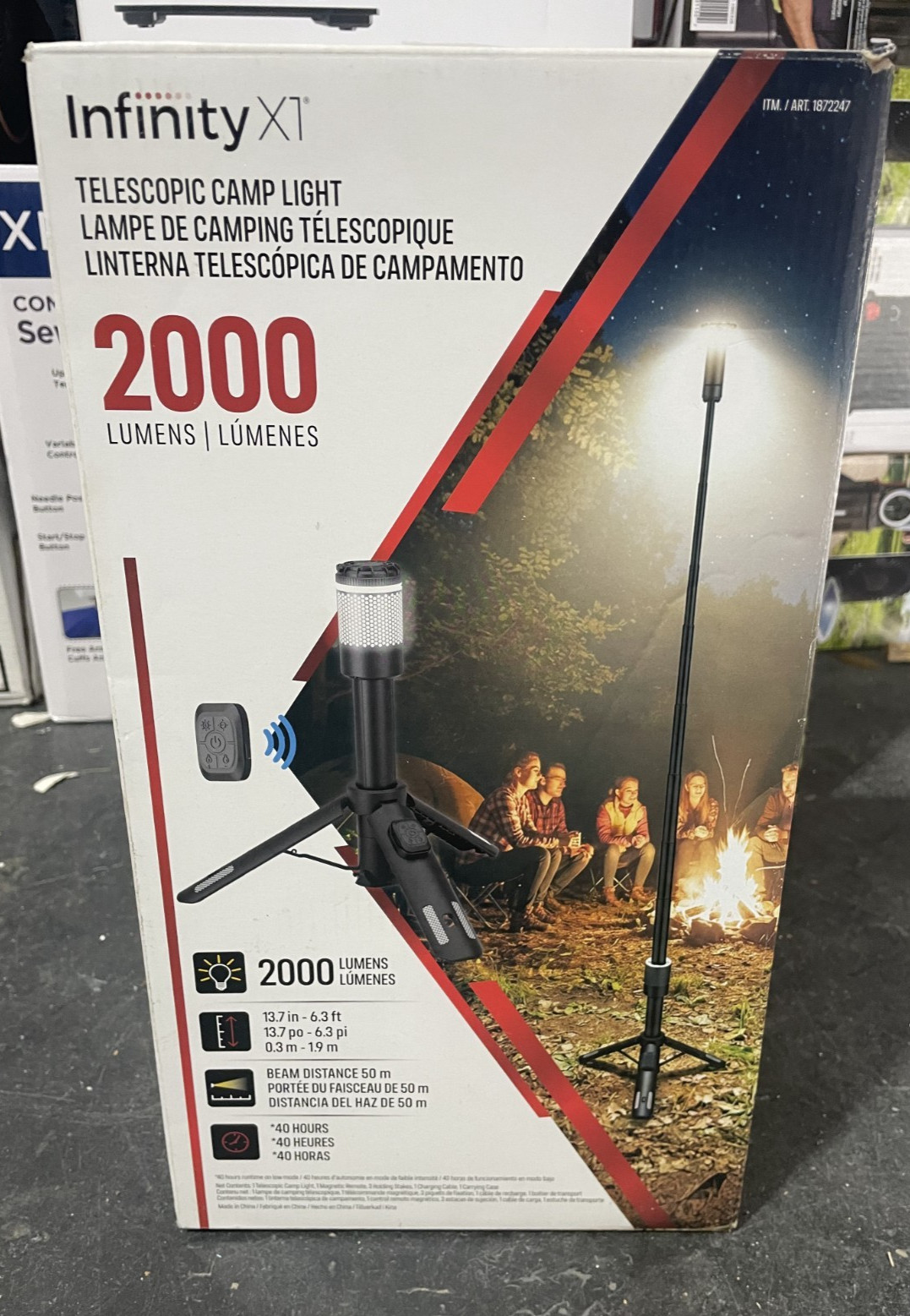 Infinity X1 LED Camping Light 2000 Lumens 6ft Telescopic Tripod w/ Remote