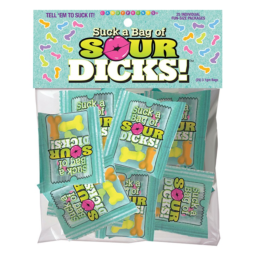 Suck A Bag Of Sour Dicks Penis Shaped Candy - Bag of 25