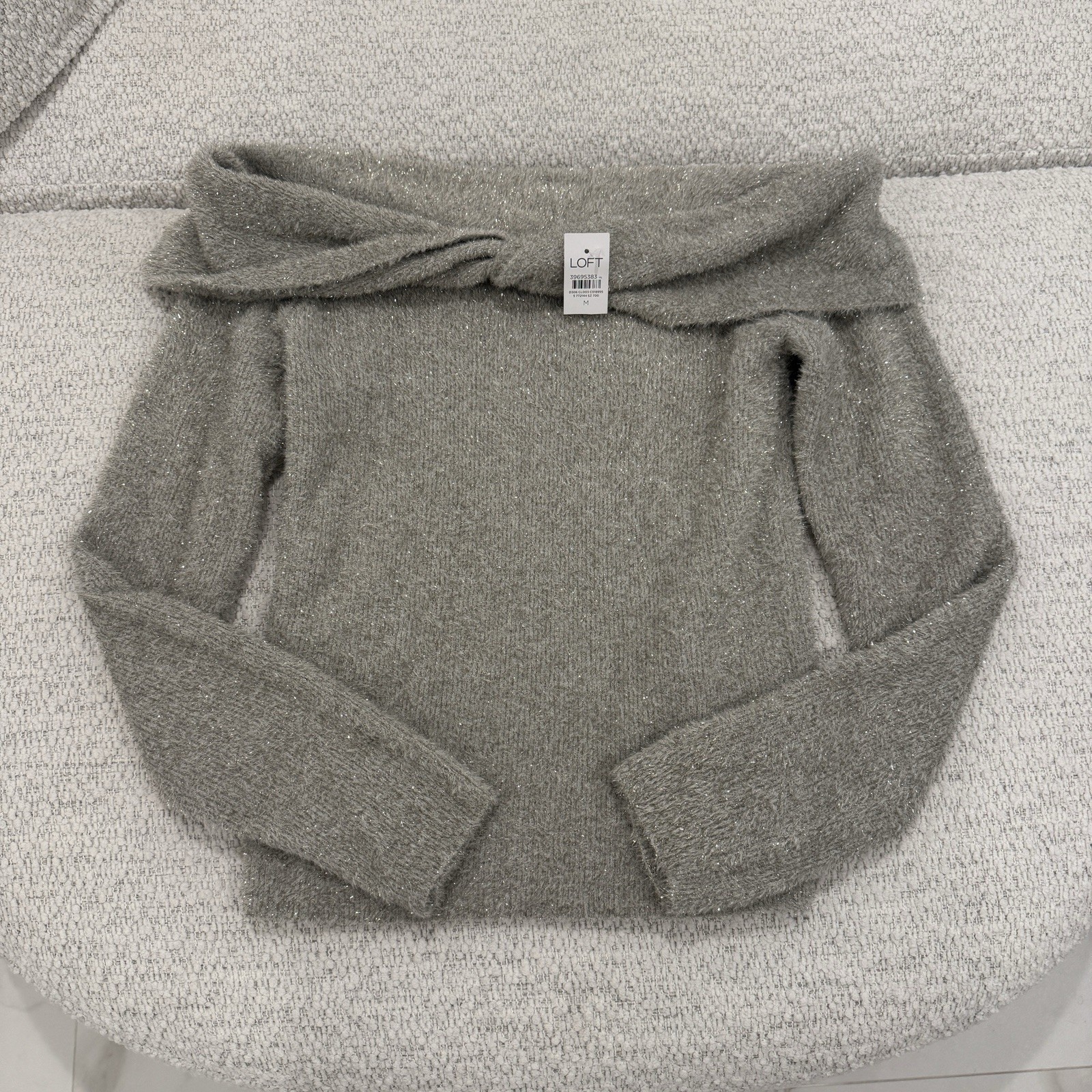 NWT LOFT Twisted Sparkly Stretchy Sweater Top Women’s Size Medium NWT LOFT Twisted Sparkly Stretchy Sweater Top Women’s Size Medium