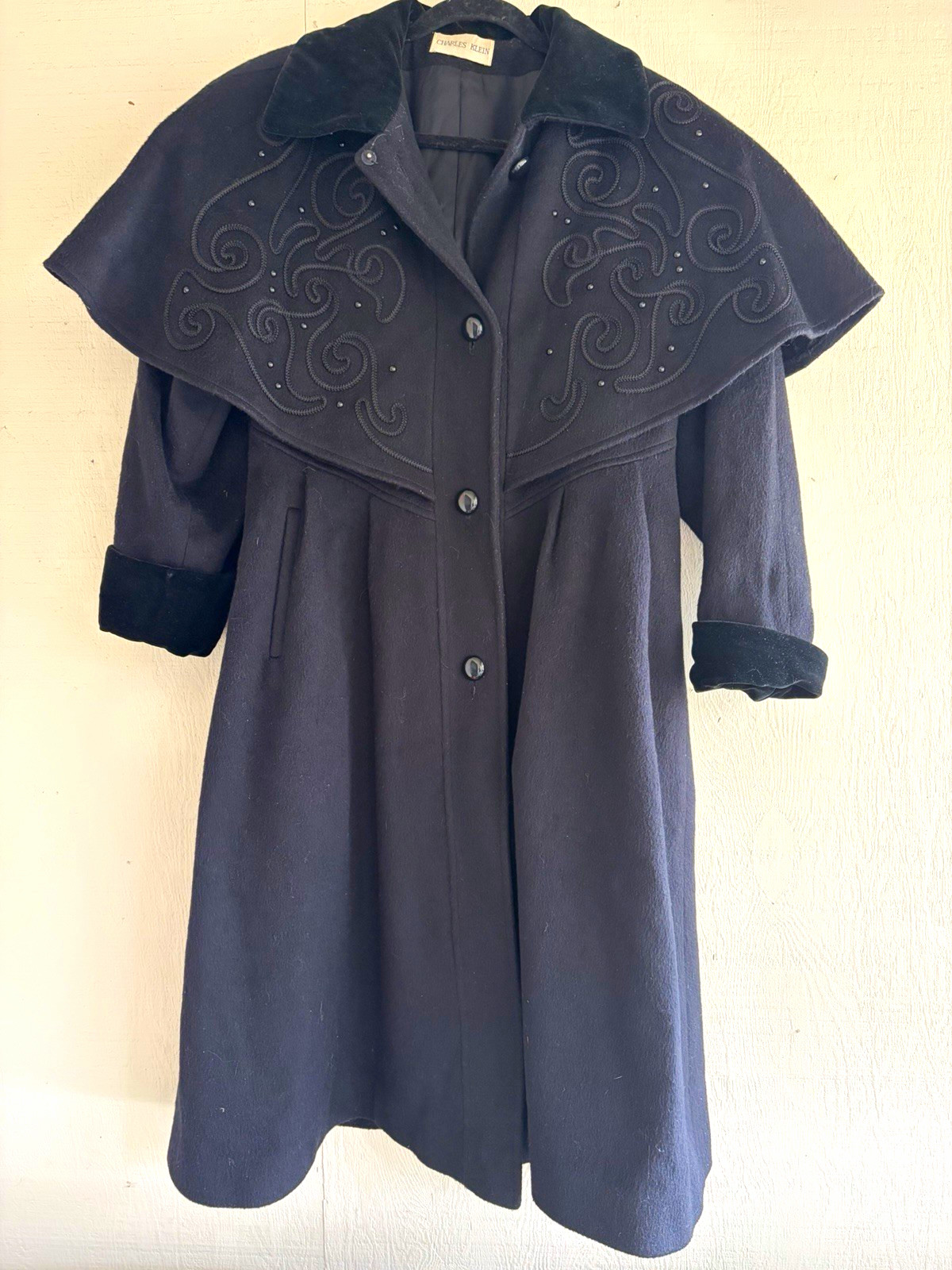 Vintage Charles Klein Black Forstmann Wool Capelet/Cape Coat Vintage Charles Klein Black Forstmann Wool Capelet/Cape Coat