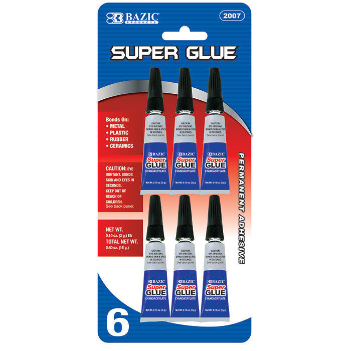 6 pcs Super Glue for bonds on metal plastic rubber ceramics 6 pcs Super Glue for bonds on metal plastic rubber ceramics