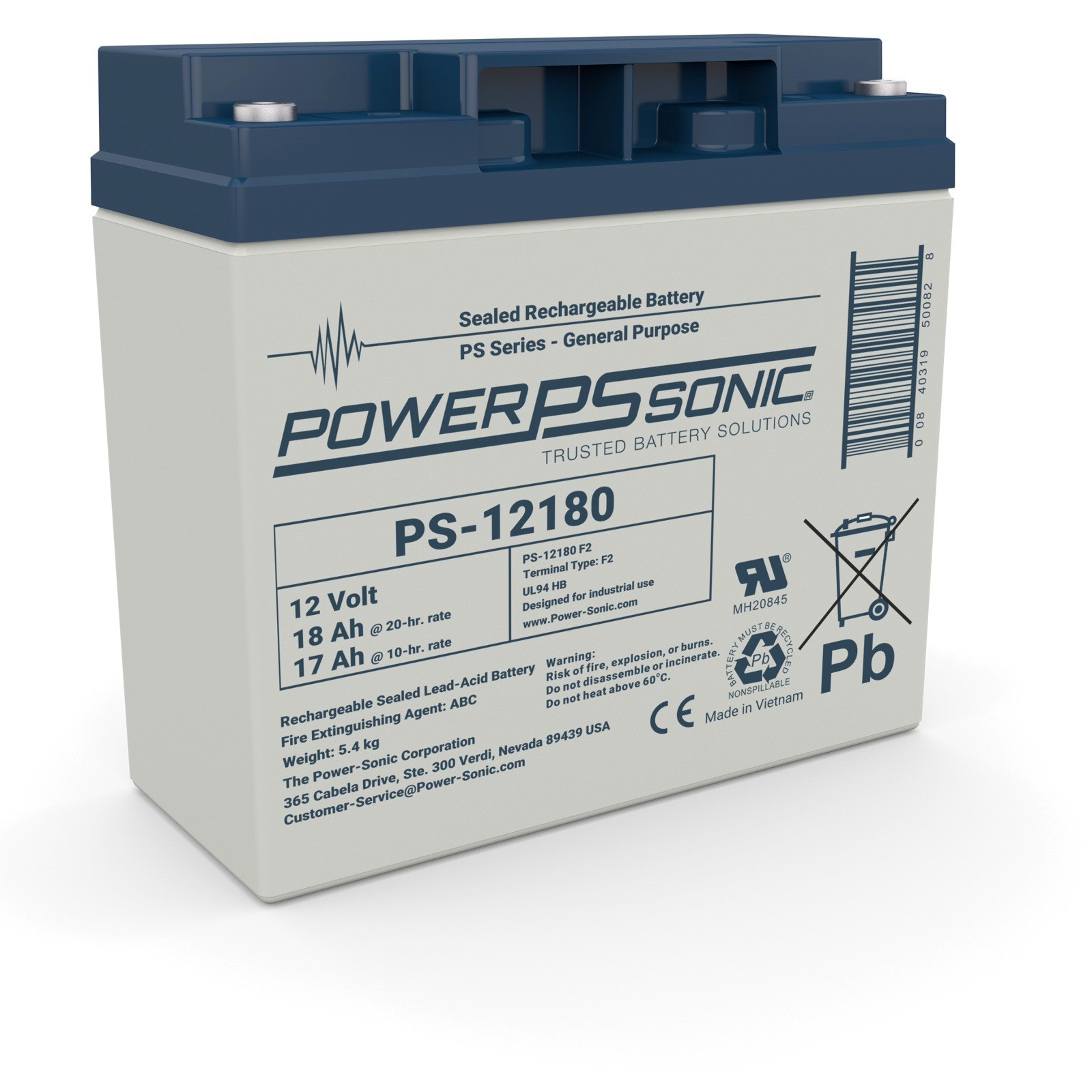 *NEW* Never Used Power sonic 12v 18AH SLA Battery PS-12180F2 *NEW* Never Used Power sonic 12v 18AH SLA Battery PS-12180F2