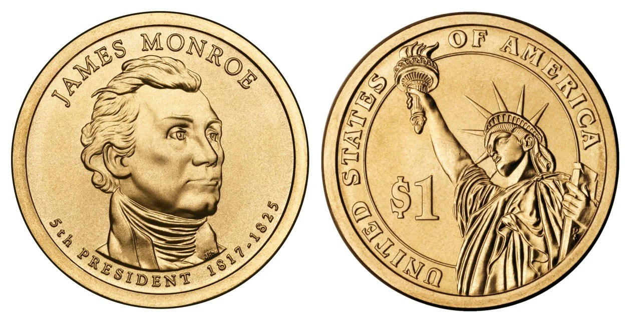 2008 P&D James Monroe Presidential $1 Golden Dollar Coin – Circulated/Shiny 2008 P&D James Monroe Presidential $1 Golden Dollar Coin – Circulated/Shiny