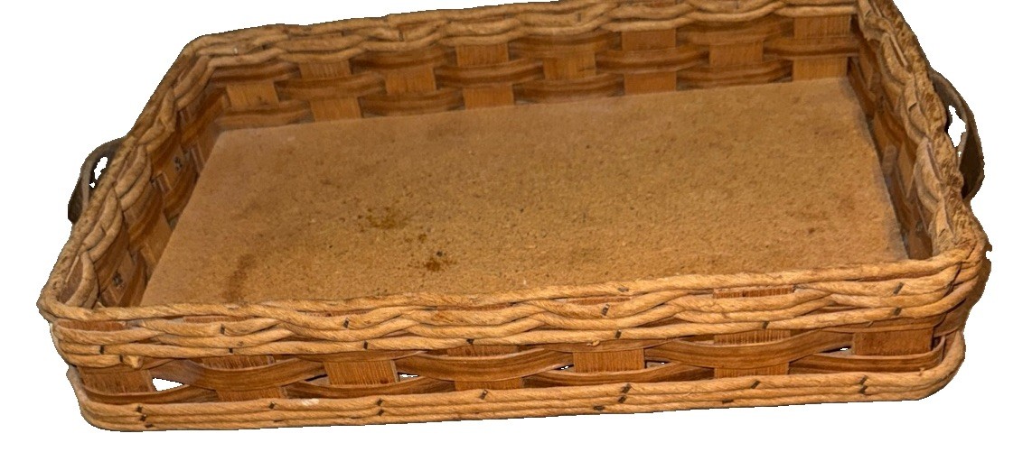 VINTAGE Pyrex 233 Wicker Tan Casserole Dish Platter TrayHolder Farmhouse 14 X 10 VINTAGE Pyrex 233 Wicker Tan Casserole Dish Platter TrayHolder Farmhouse 14 X 10
