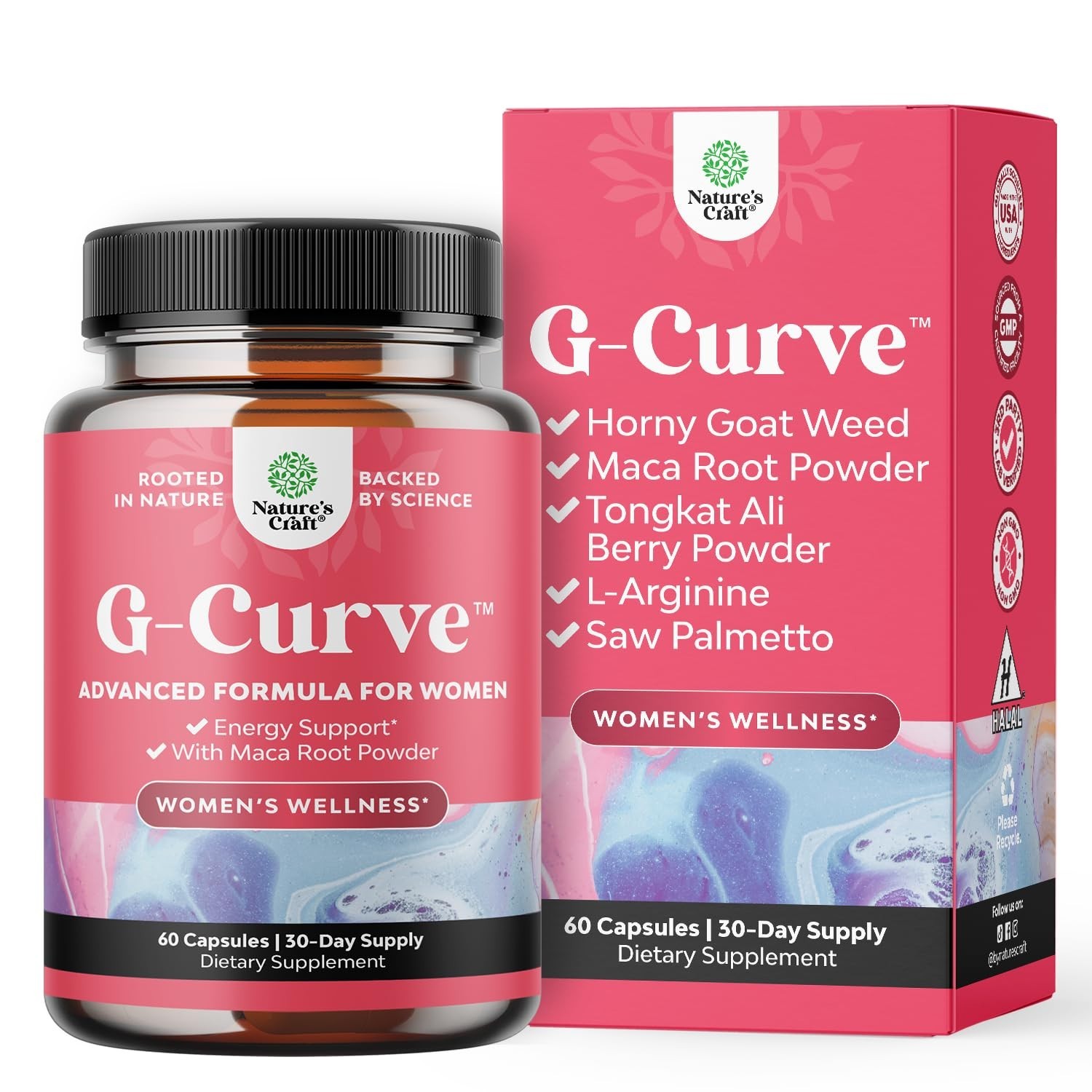 Natures Craft G-Curve Butt and Breast Enhancement Pills - Herbal Enhancer 60ct Natures Craft G-Curve Butt and Breast Enhancement Pills - Herbal Enhancer 60ct