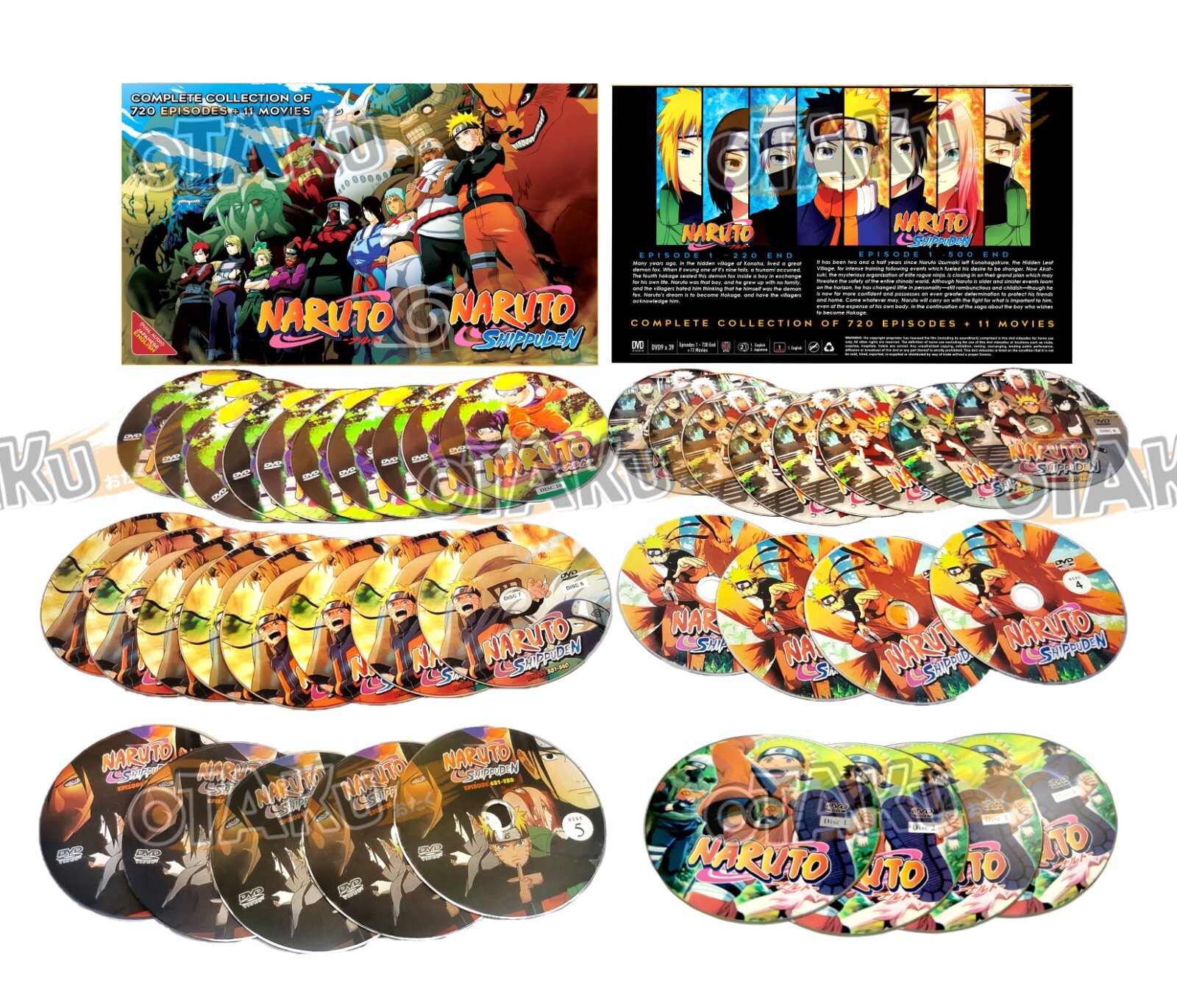NARUTO / NARUTO SHIPPUDEN - COMPLETE ANIME TV DVD (1-720 EPS+11 MOVIE) (ENG DUB)