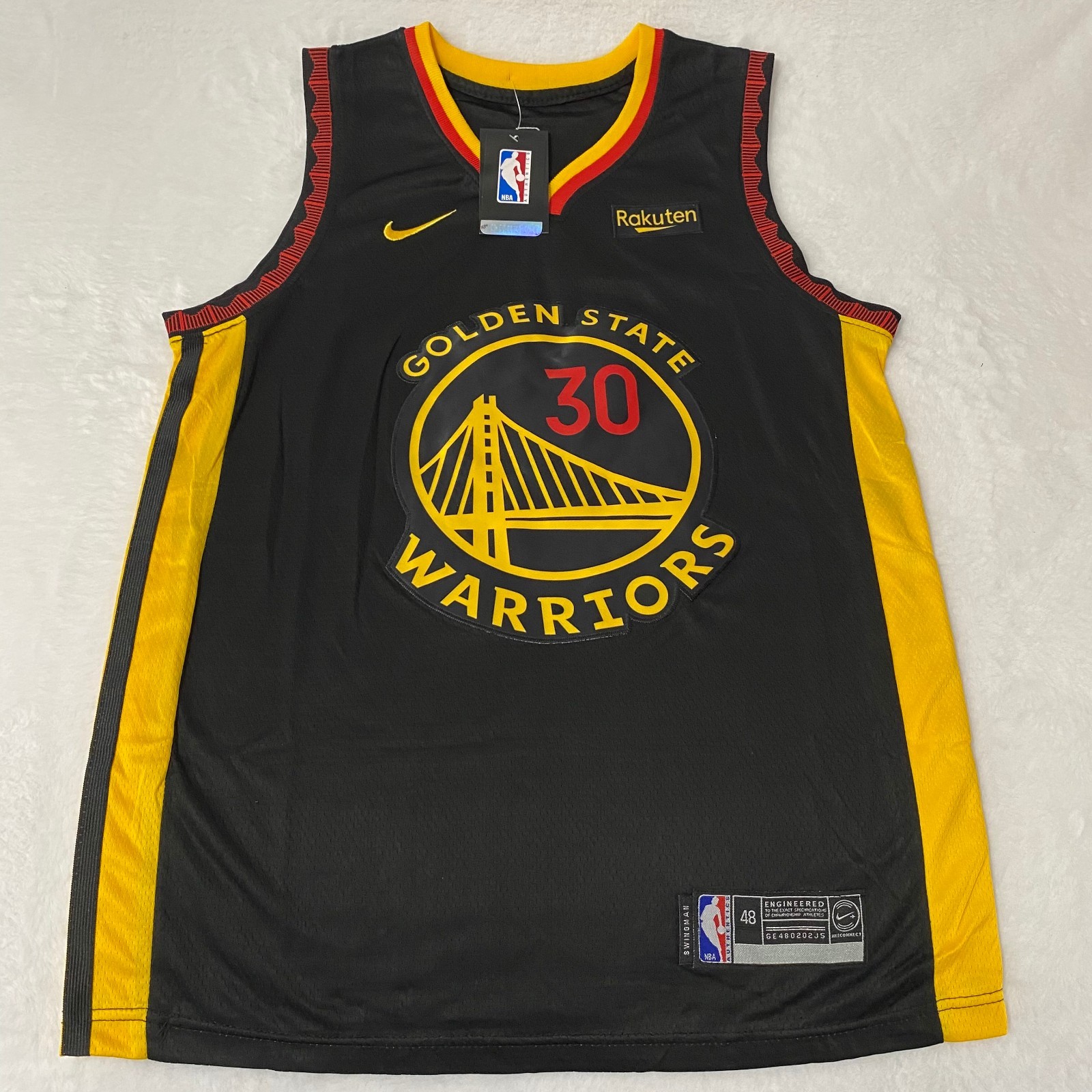 Stephen Curry #30 Embroidered Jersey, Black and Yellow, Brand New