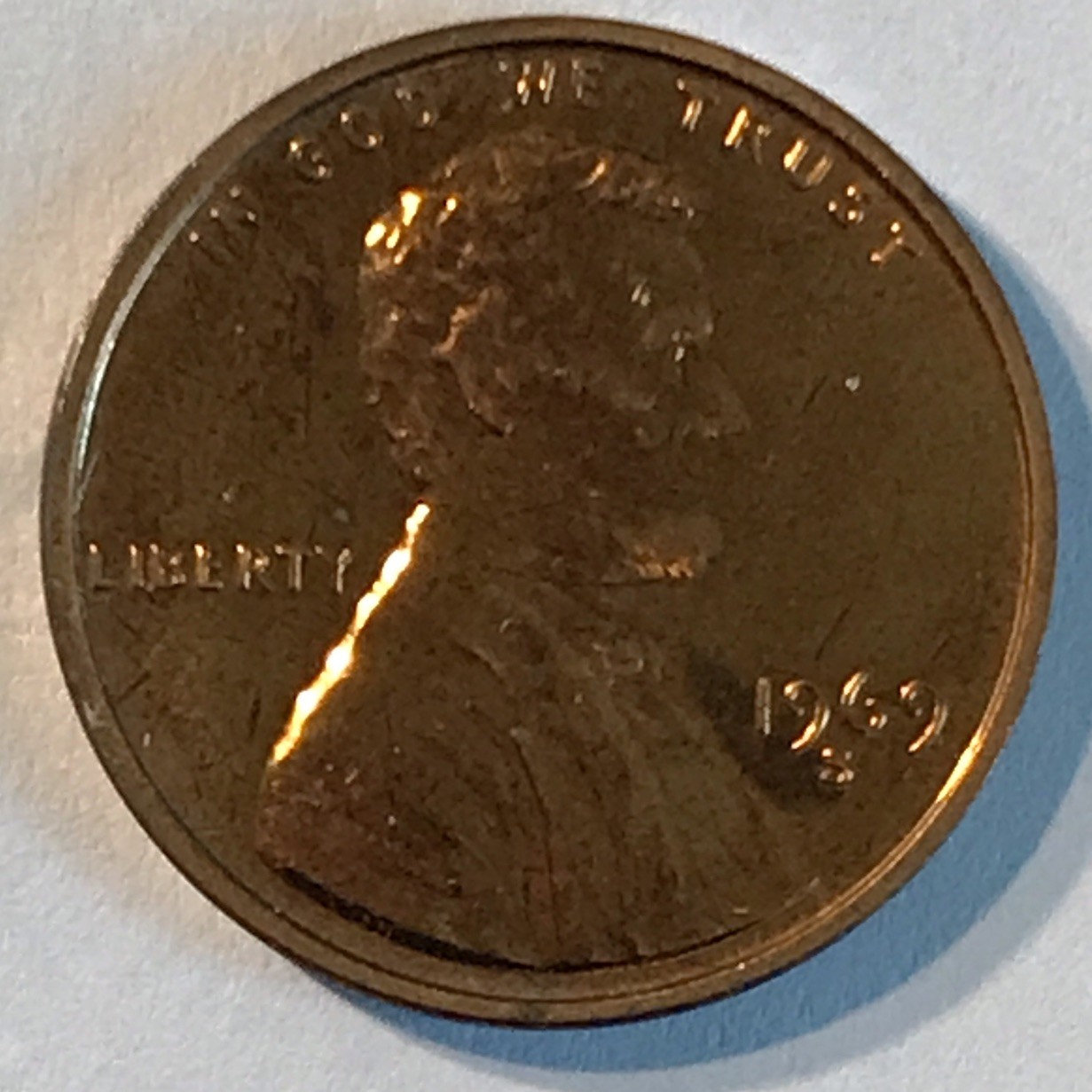 1969-S PROOF LINCOLN MEMORIAL CENT (IMPAIRED).