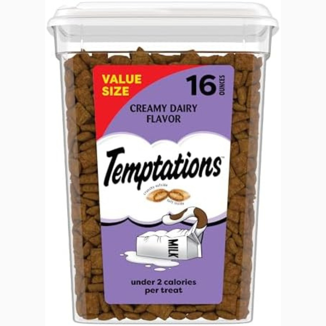 TEMPTATIONS Classic Cat Treats - Crunchy and Soft, 16 Oz. Tub (Select Flavor)