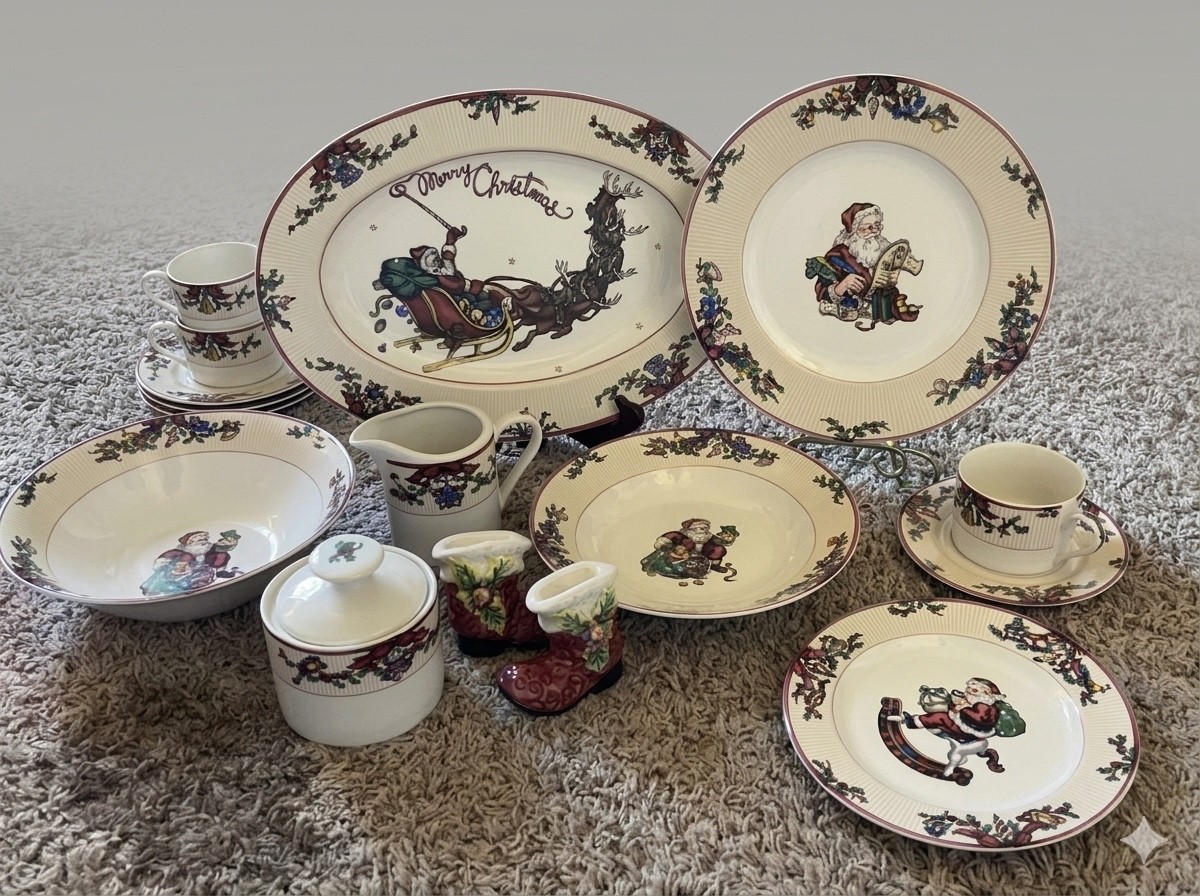 fitz and floyd collection : santas list dish set fitz and floyd collection : santas list dish set