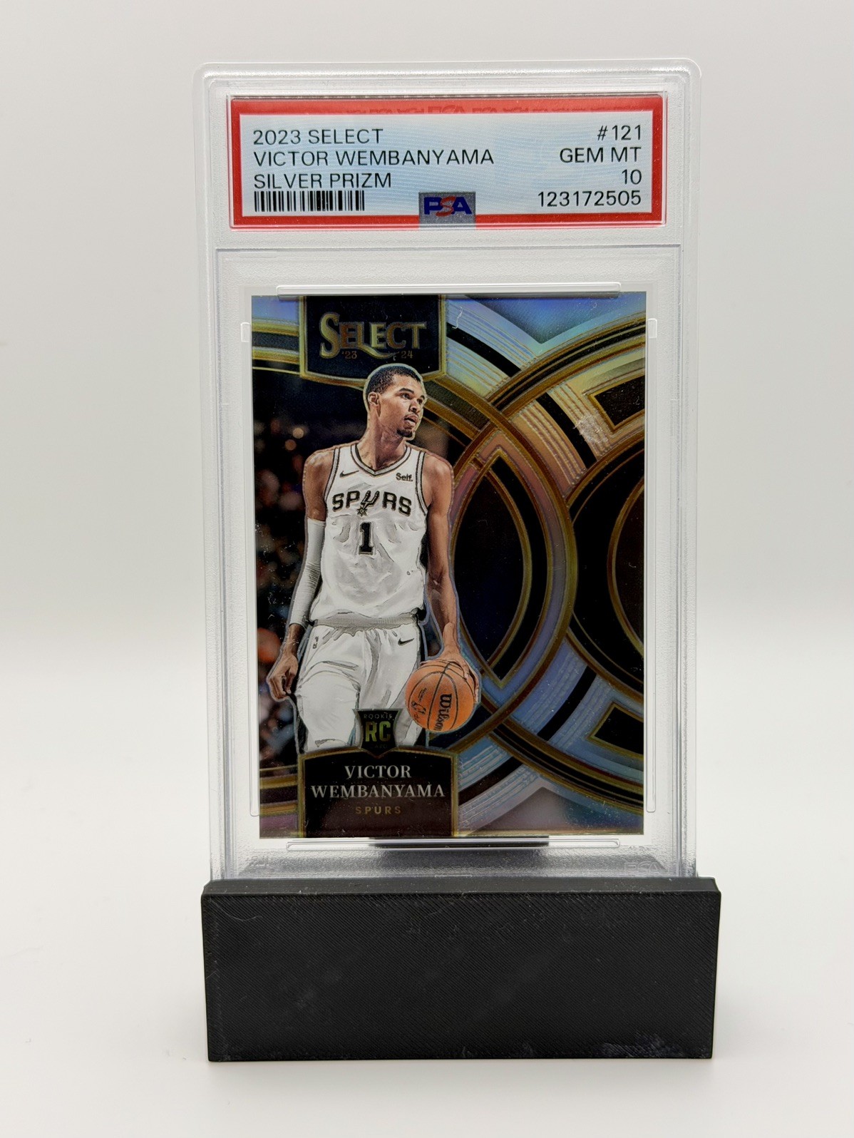 2023-24 Select Victor Wembanyama Silver Prizm Premier #121 RC PSA 10
